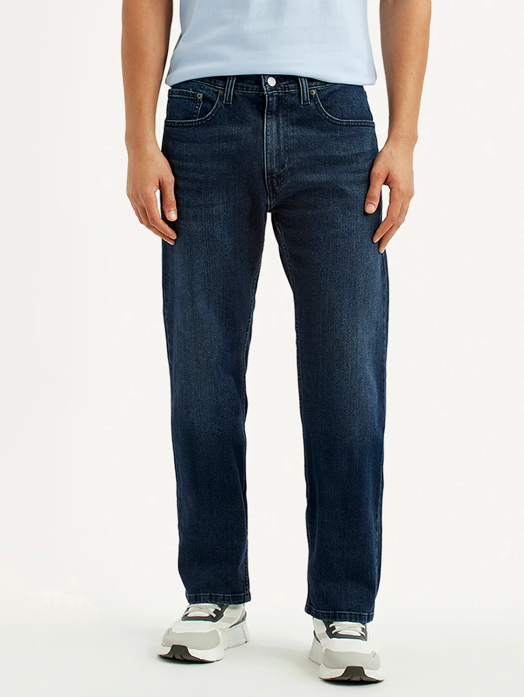 Men's 505 Dark Blue Straight Fit Mid Rise Jeans - Image 3