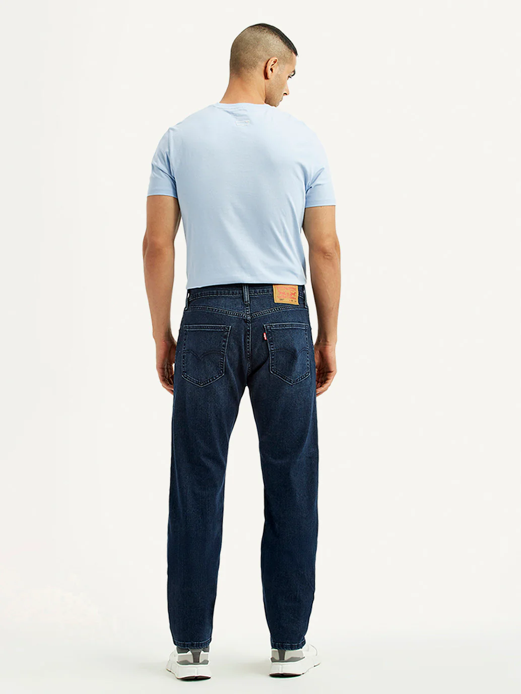 Men's 505 Dark Blue Straight Fit Mid Rise Jeans - Image 5