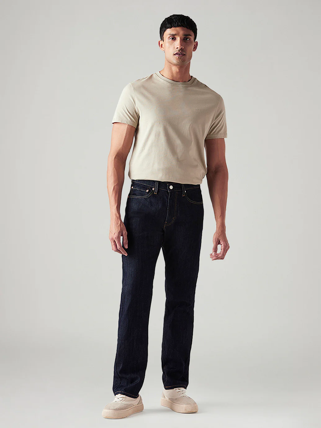 Men's 505 Dark Blue Straight Fit Mid Rise Jeans - Image 7