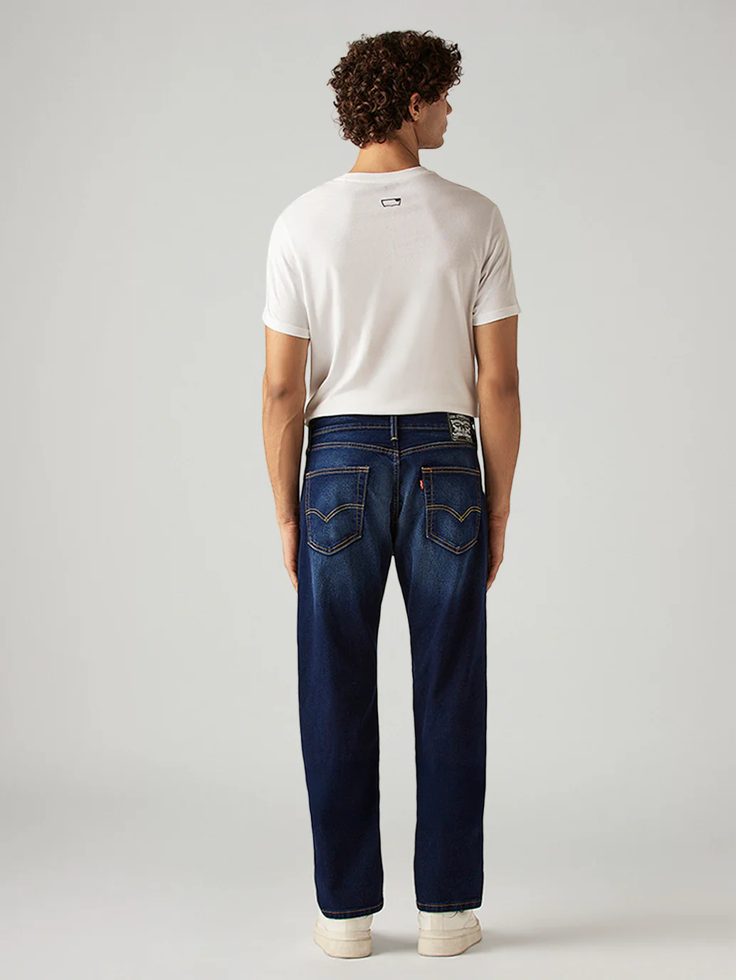 Men's 505 Dark Blue Straight Fit Mid Rise Jeans - Image 4