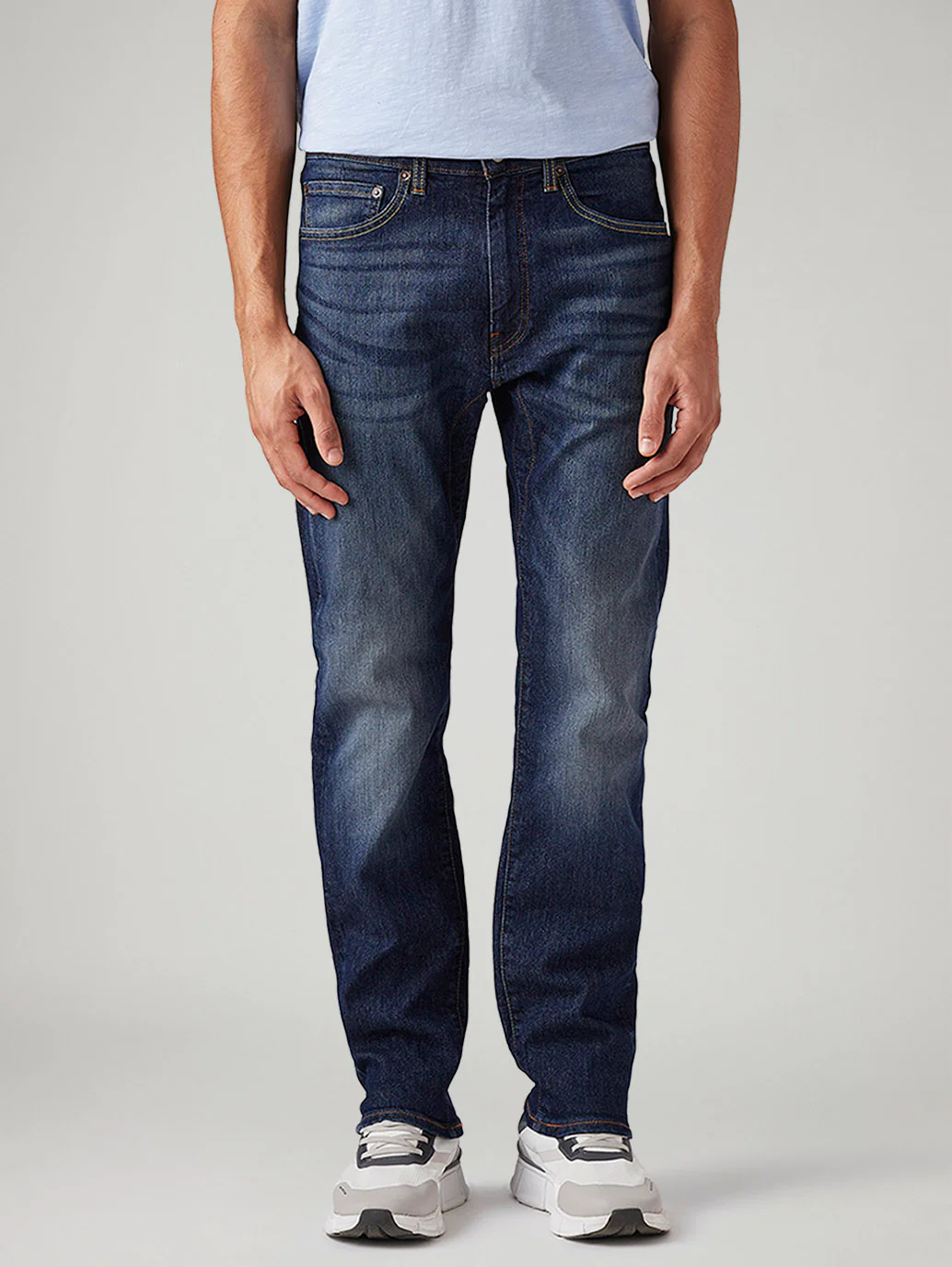 Men's 505 Dark Blue Straight Fit Mid Rise Jeans - Image 3