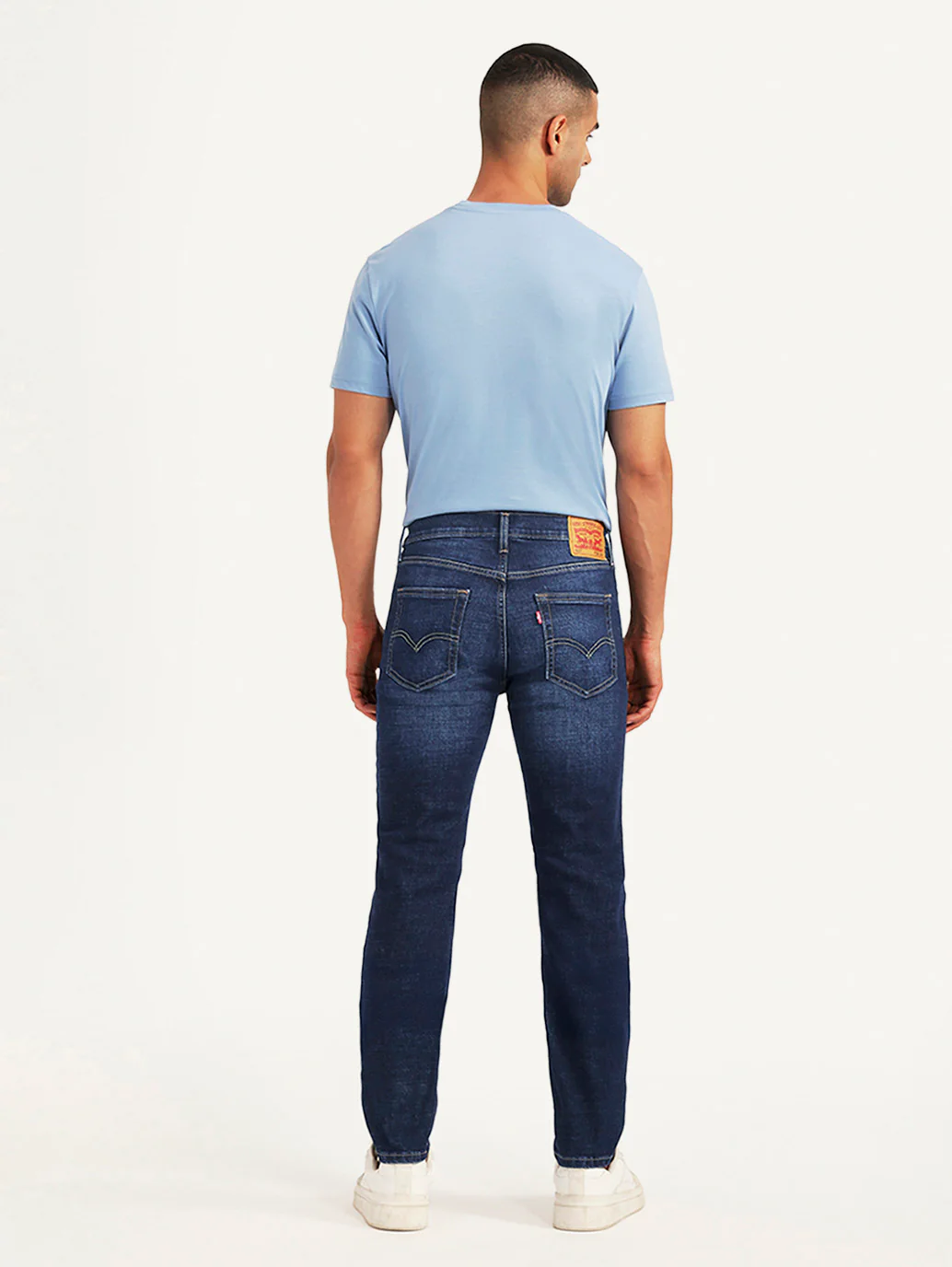 Men's 505 Dark Blue Straight Fit Mid Rise Jeans - Image 5
