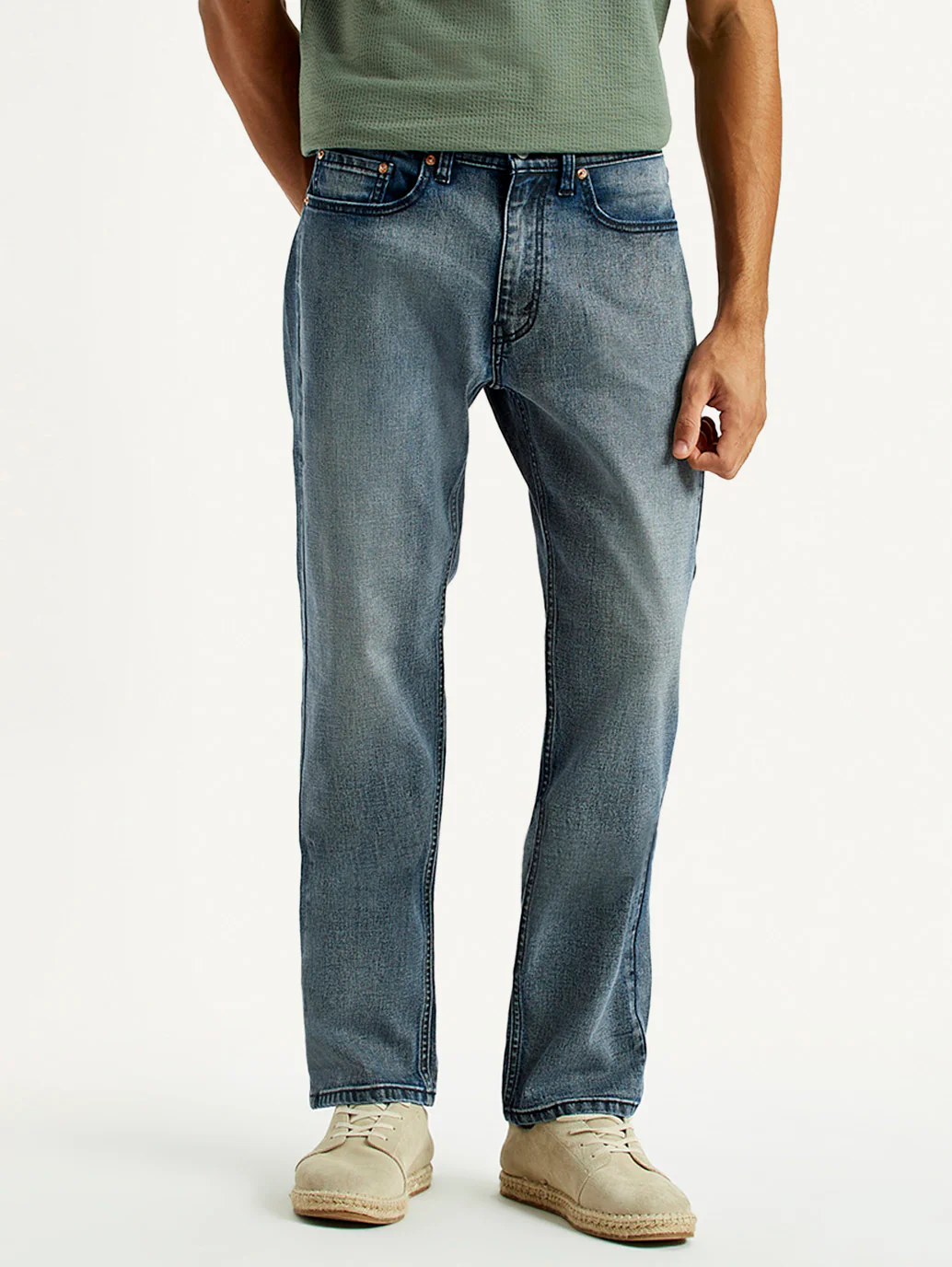 Men's Tinted 505 Dark Indigo Straight Fit Mid Rise Jeans - Image 2