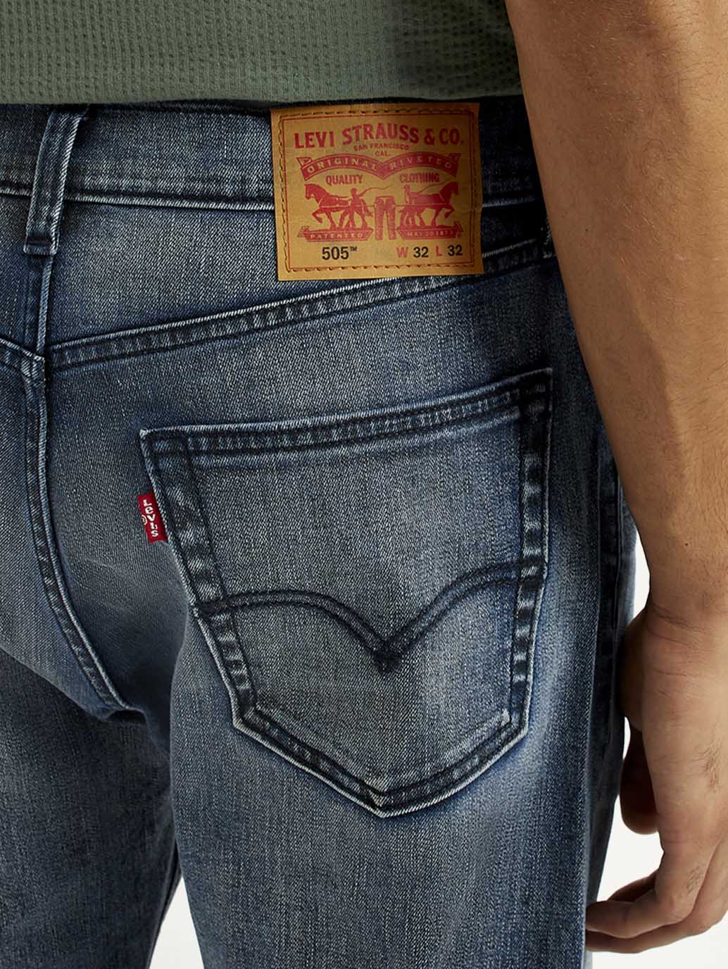 Men's Tinted 505 Dark Indigo Straight Fit Mid Rise Jeans - Image 5