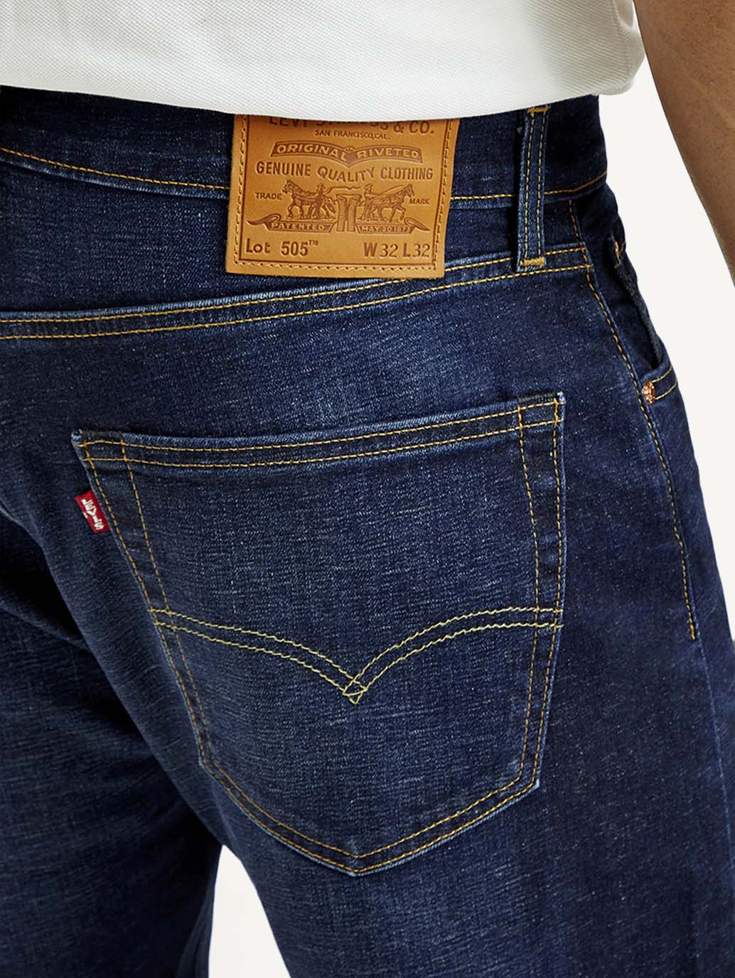 Men's 505 Dark Indigo Straight Fit Mid Rise Linen Jeans - Image 7