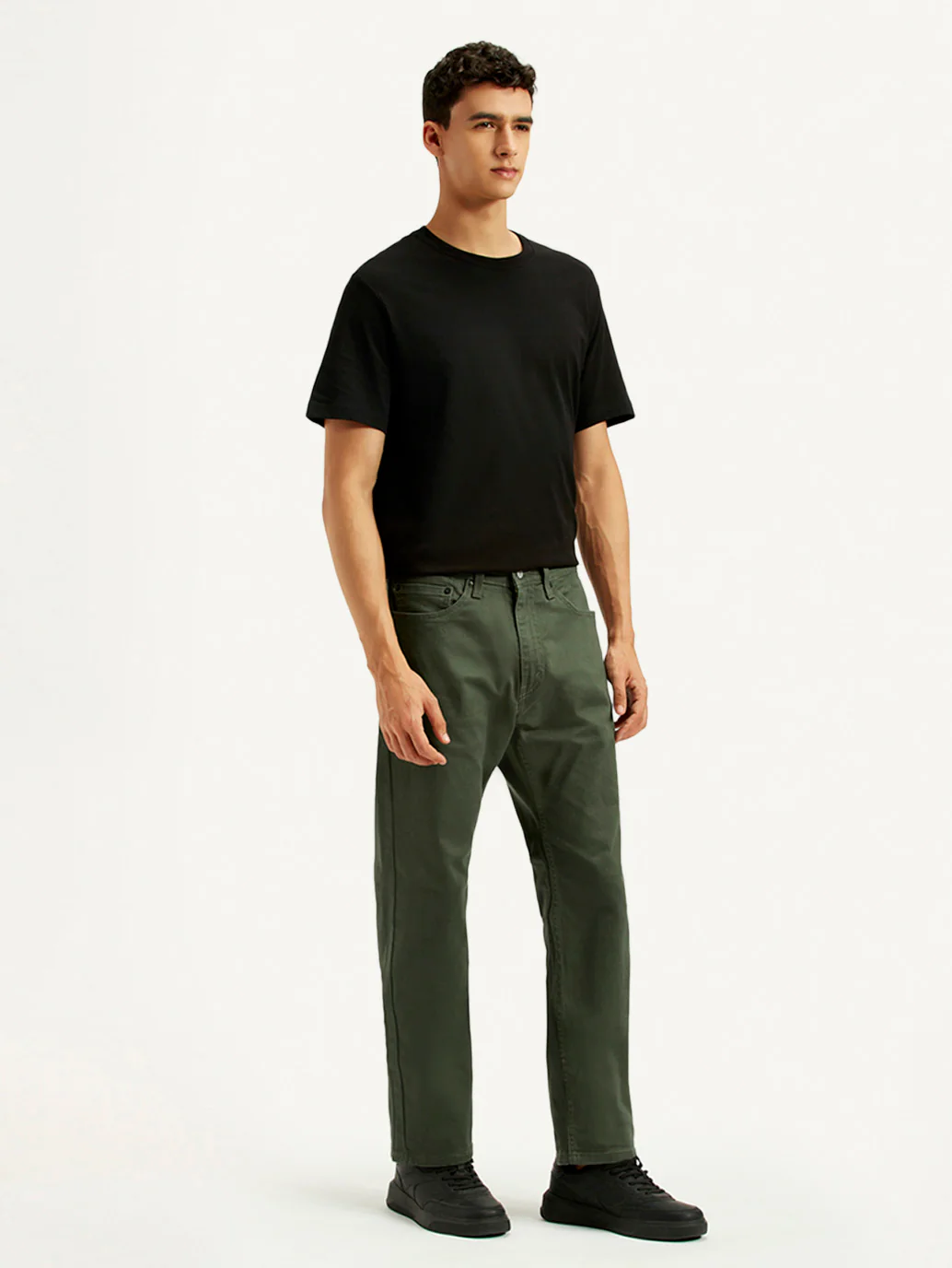 Men's 505 Olive Green Overdyed Straight Fit Mid Rise Jeans - Image 7