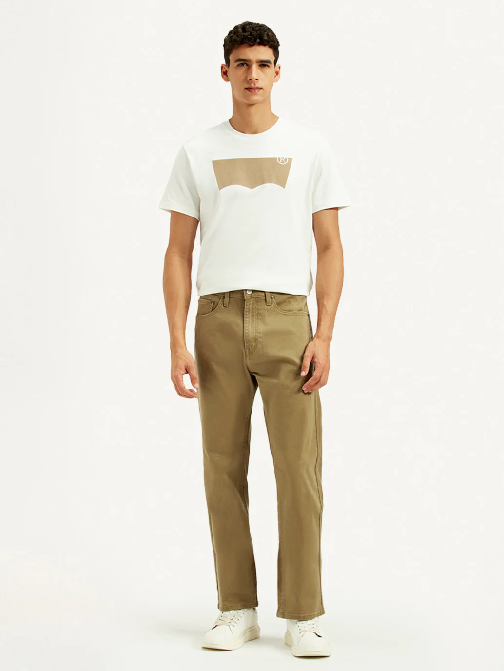 Men's 505 Khaki Overdyed Straight Fit Mid Rise Jeans - Image 2