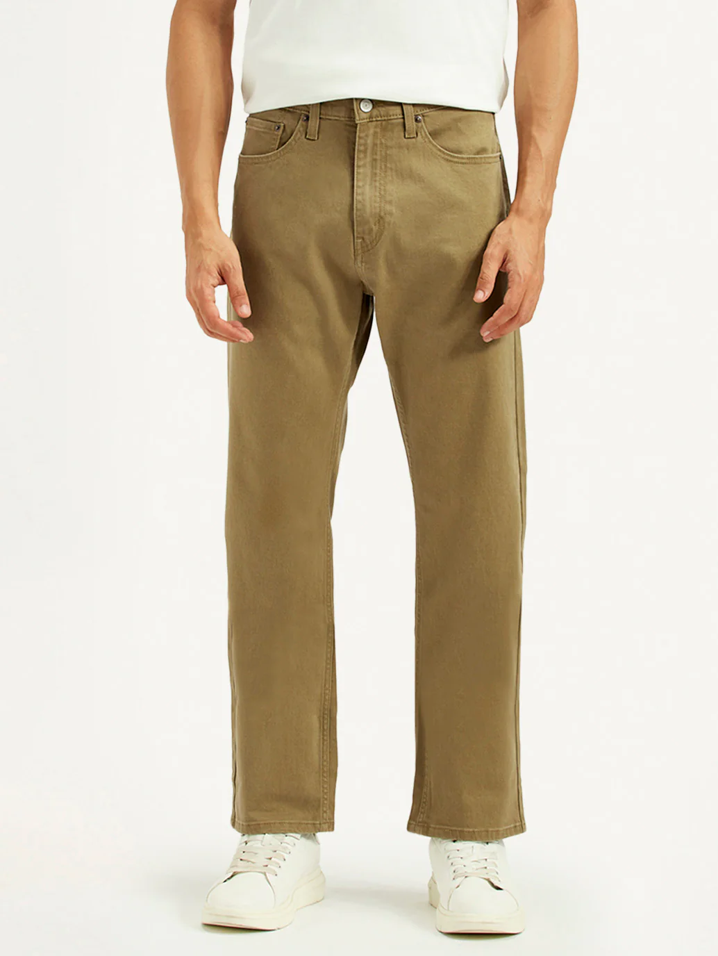 Men's 505 Khaki Overdyed Straight Fit Mid Rise Jeans - Image 3