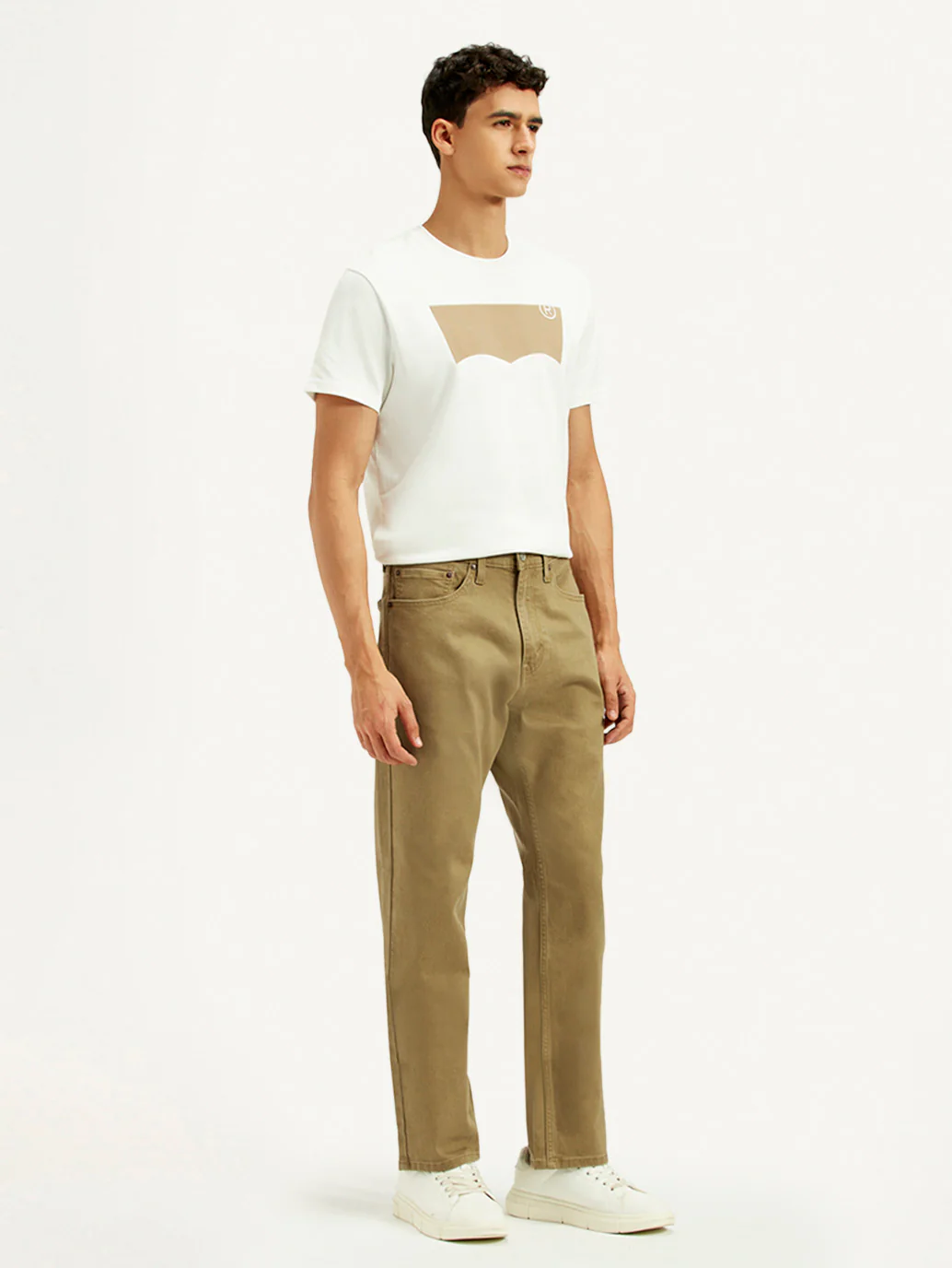 Men's 505 Khaki Overdyed Straight Fit Mid Rise Jeans - Image 7