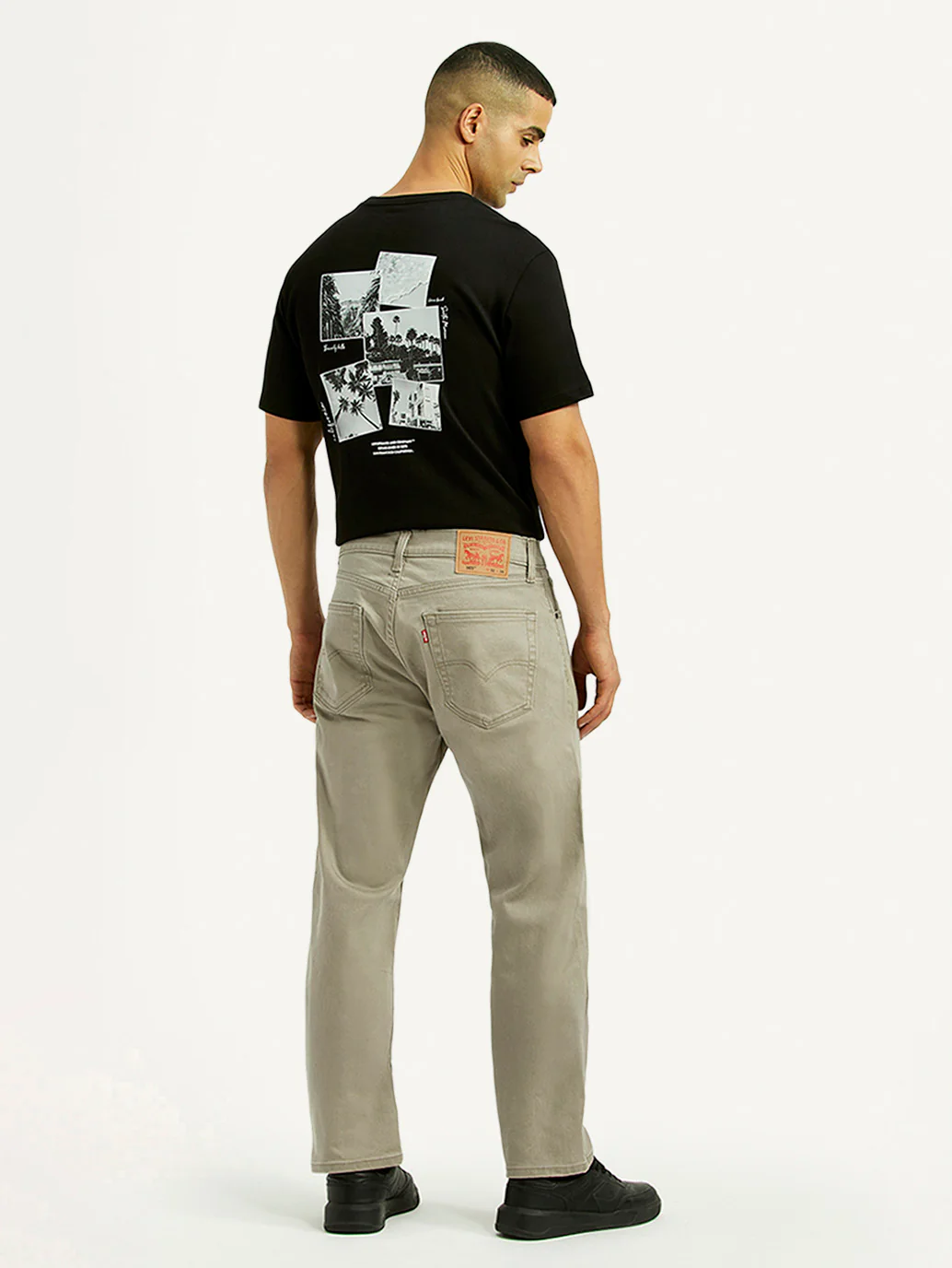 Men's 505 Grey Straight Fit Mid Rise Overdyed Jeans - Image 5
