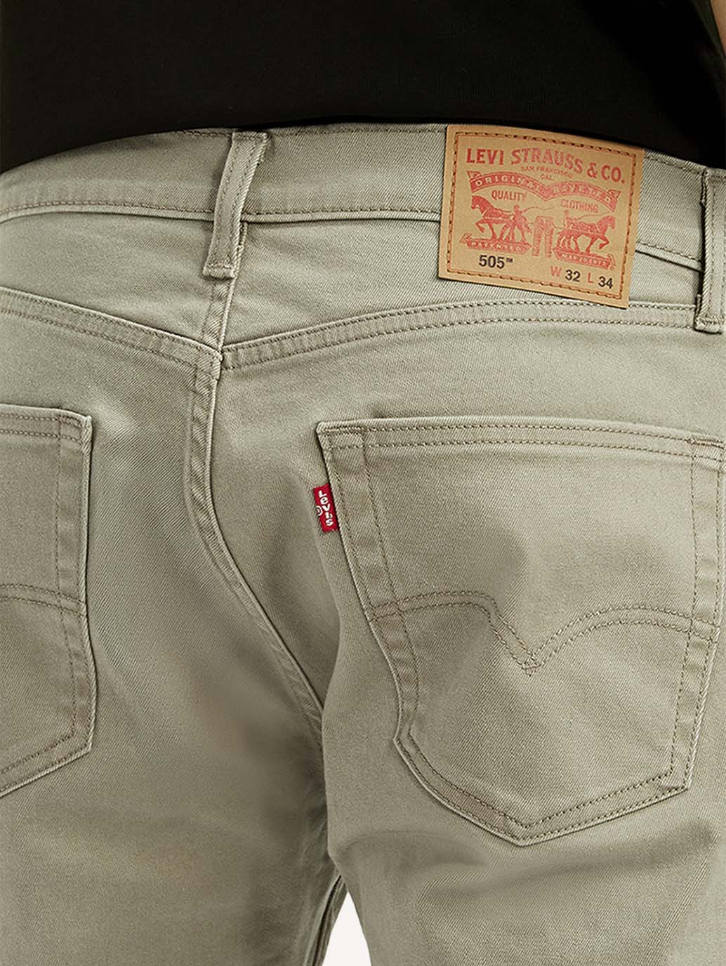 Men's 505 Grey Straight Fit Mid Rise Overdyed Jeans - Image 6