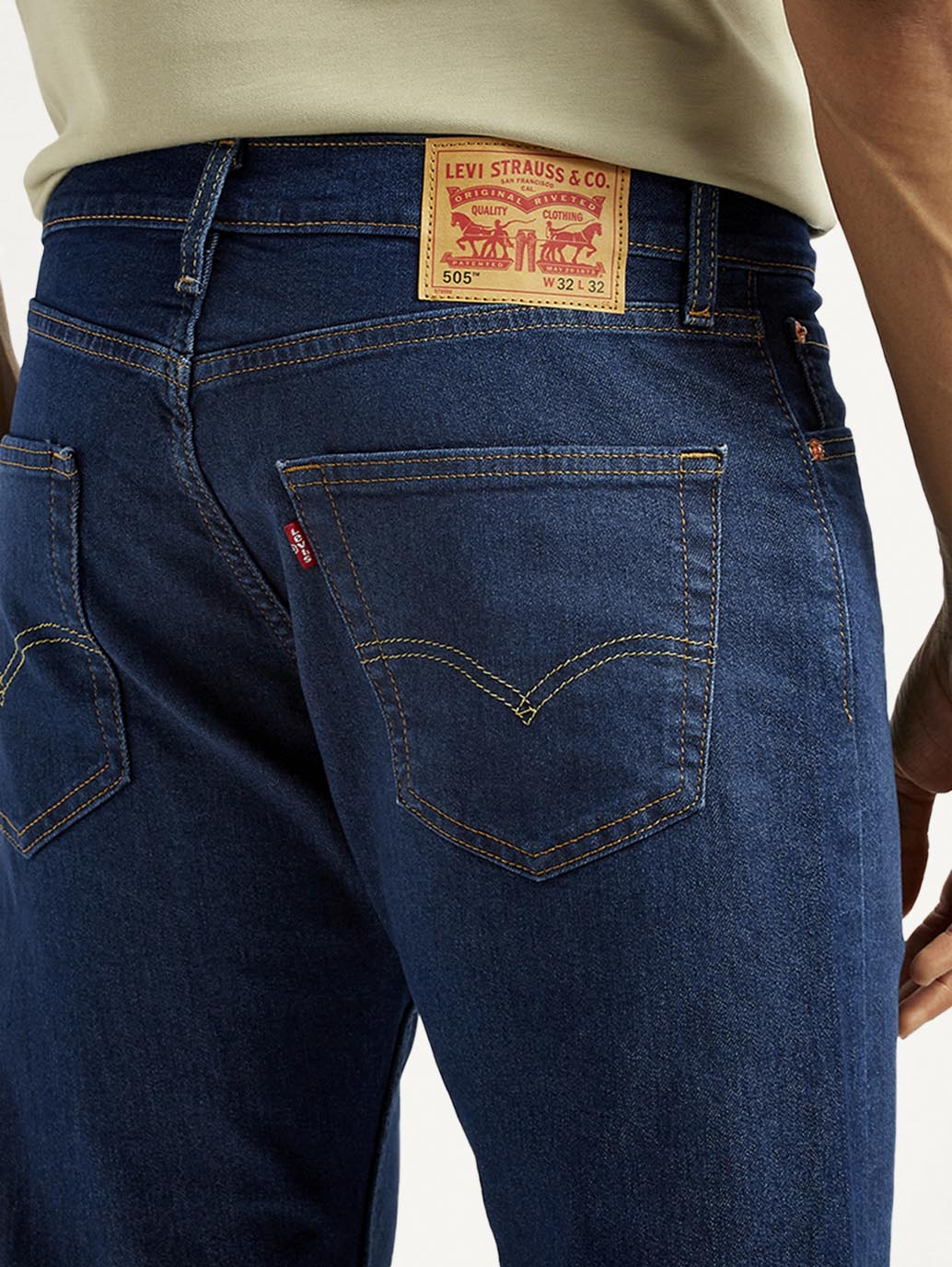 Men's 505 Indigo Straight Fit Mid Rise Jeans - Image 6