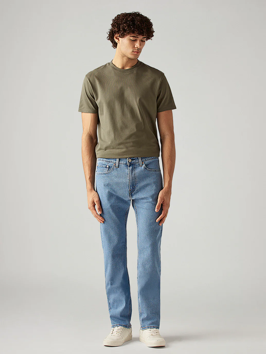 Men's 505 Light Blue Straight Fit Mid Rise Jeans - Image 2