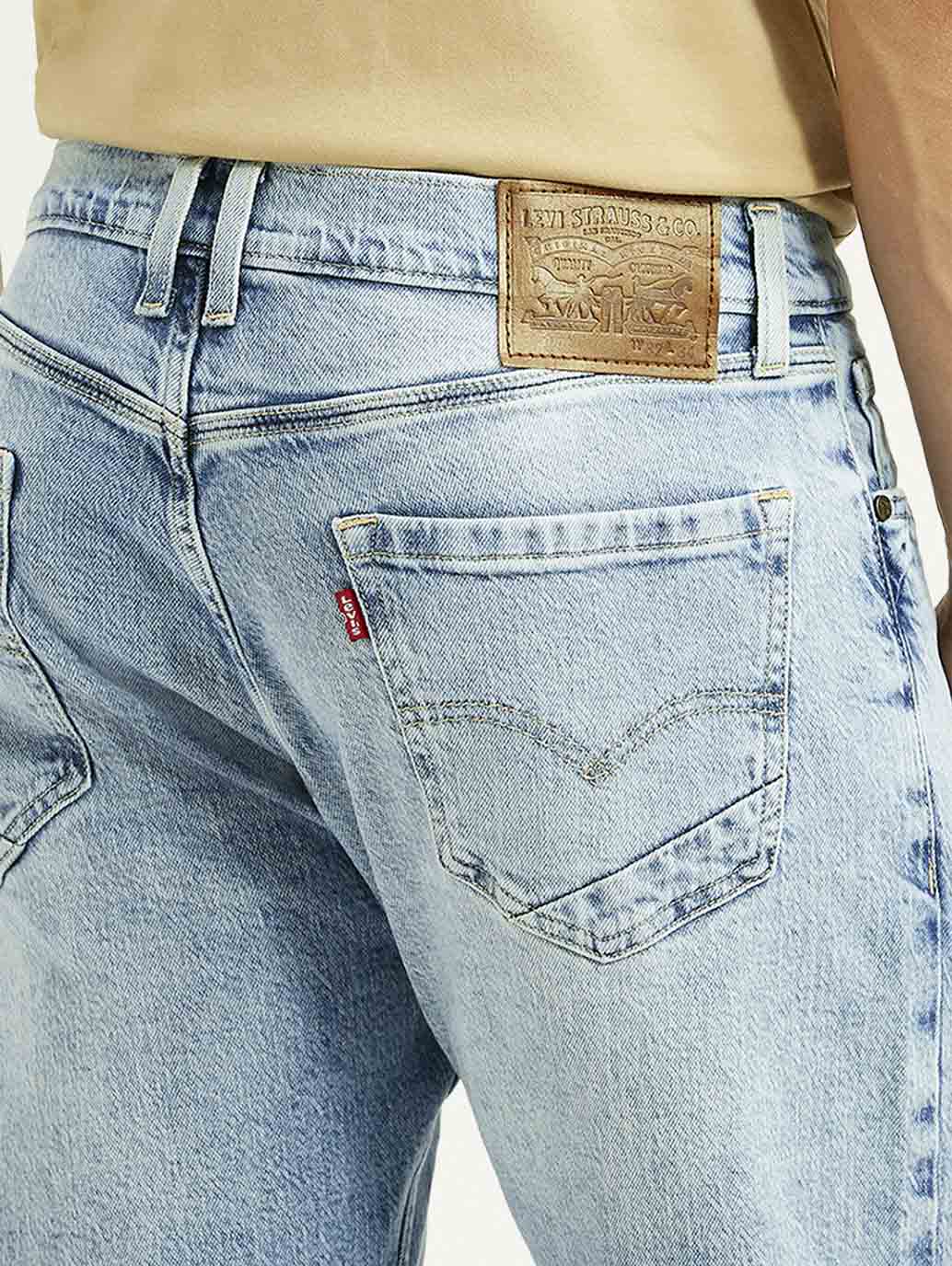 Men's 505 Light Blue Straight Fit Hyper Stretch Jeans - Image 6