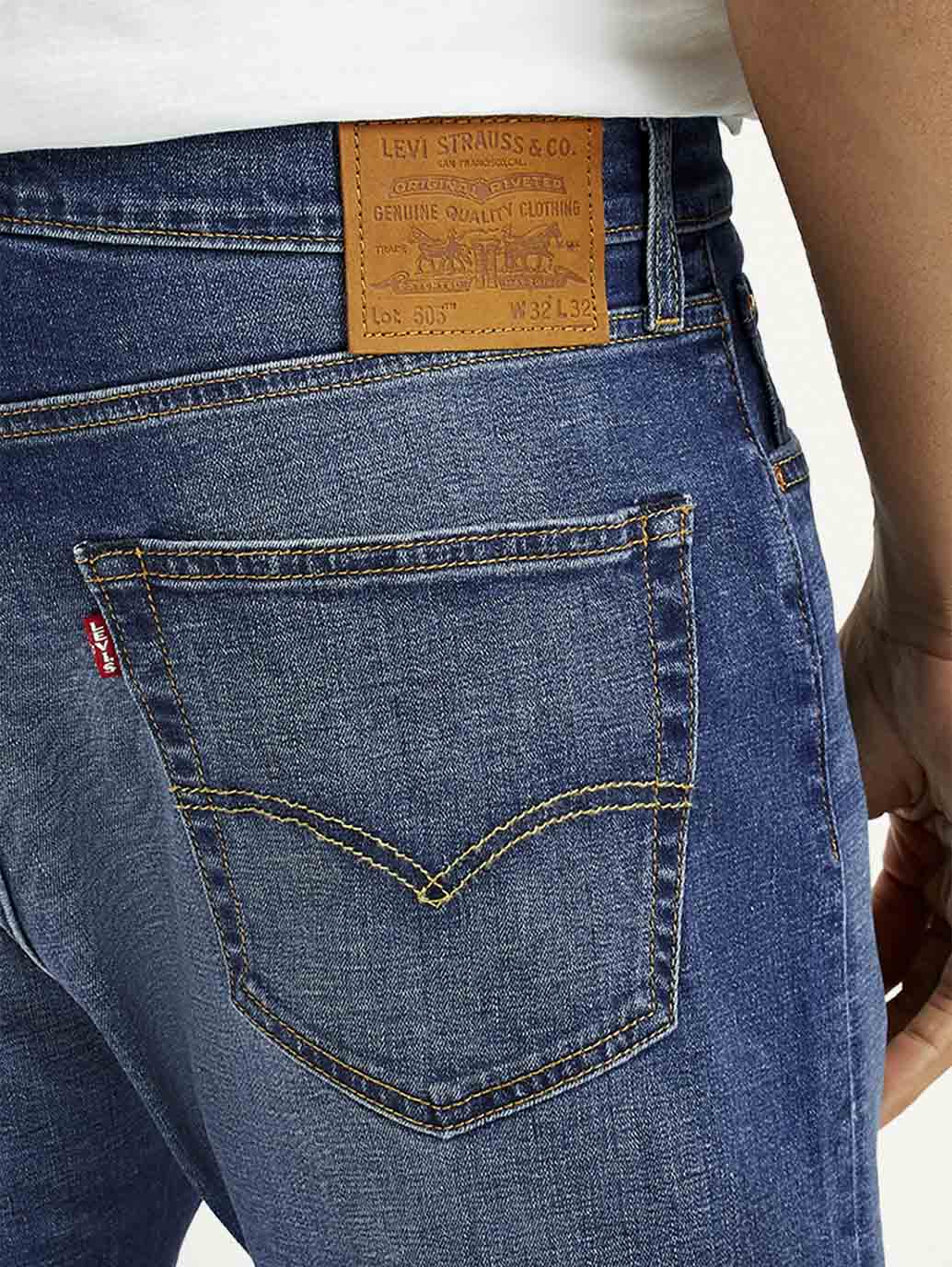 Men's 505 Light Indigo Straight Fit Mid Rise Linen Jeans - Image 5
