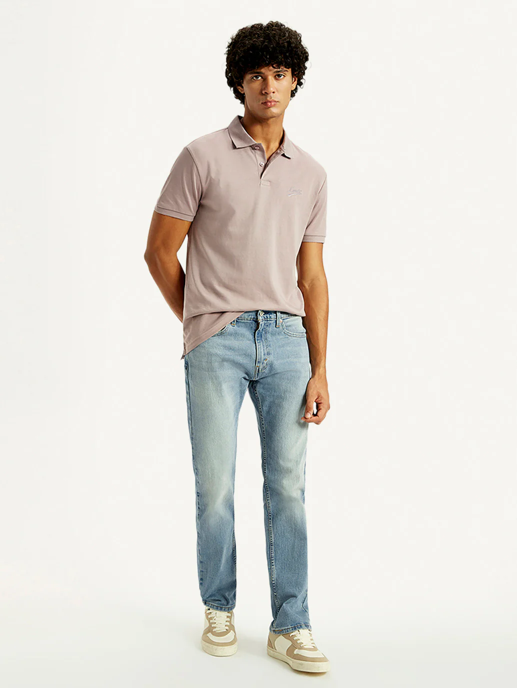 Men's Tinted 505 Light Indigo Straight Fit Mid Rise Kooltex Jeans