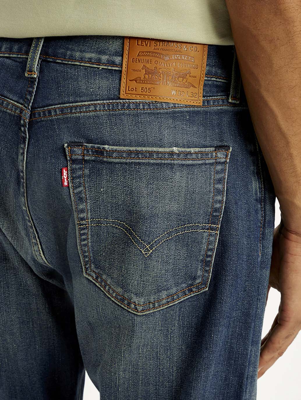 Men's Tinted 505 Med Indigo Straight Fit Mid Rise Jeans - Image 7