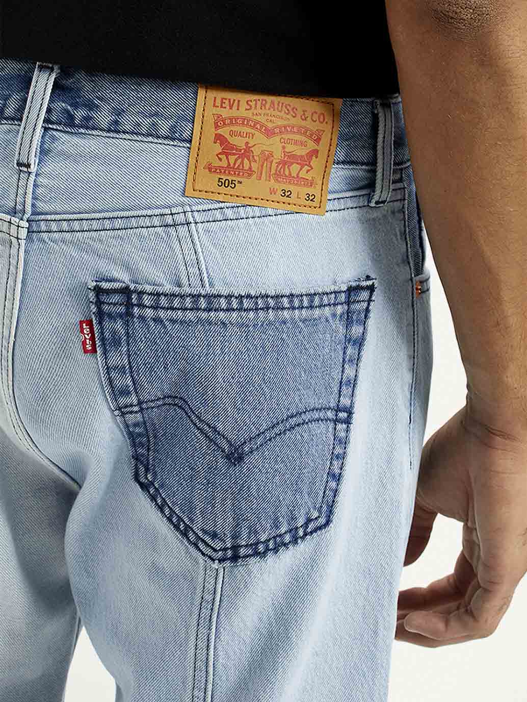 Men's 505 Med Indigo Straight Fit Mid Rise Jeans - Image 5