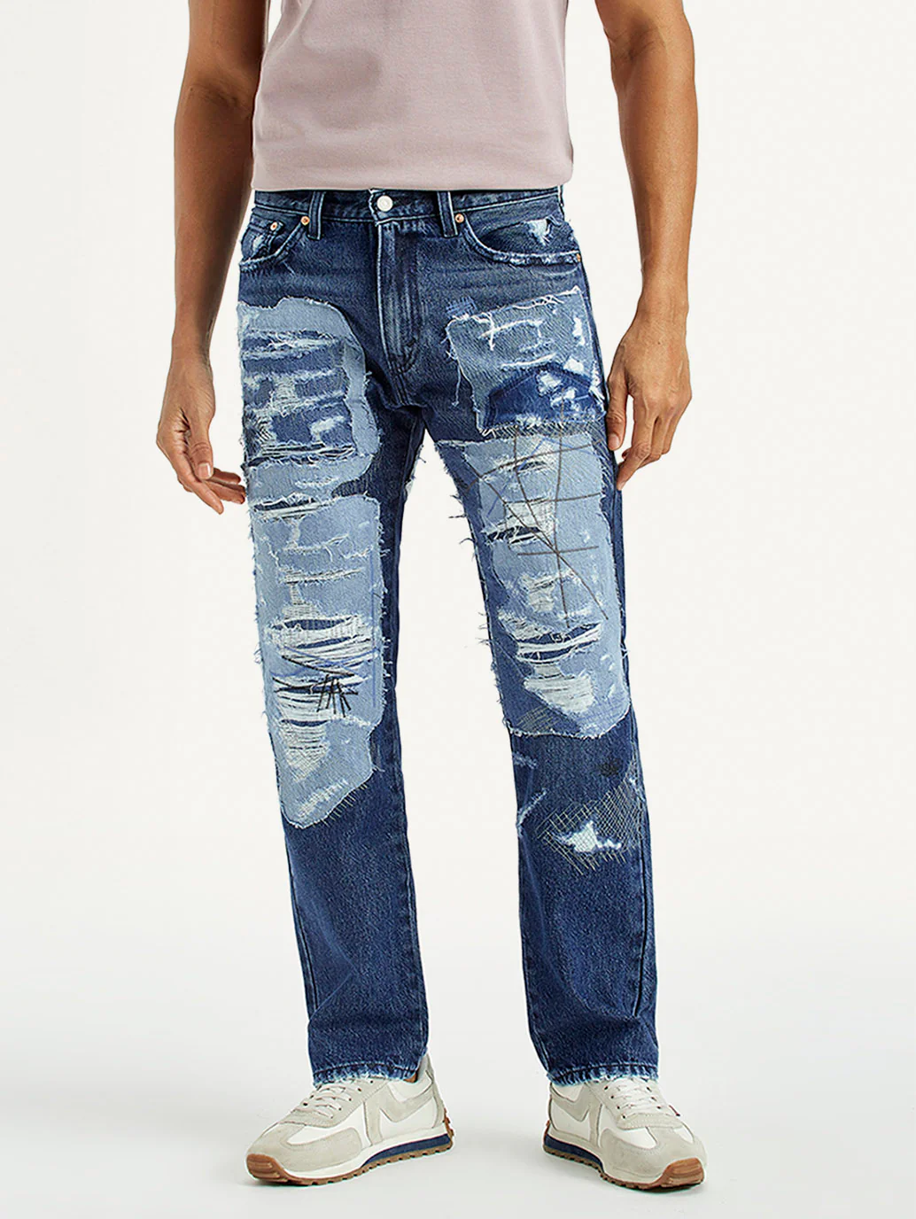 Men's 505 Mid Indigo Straight Fit Mid Rise Jeans - Image 2