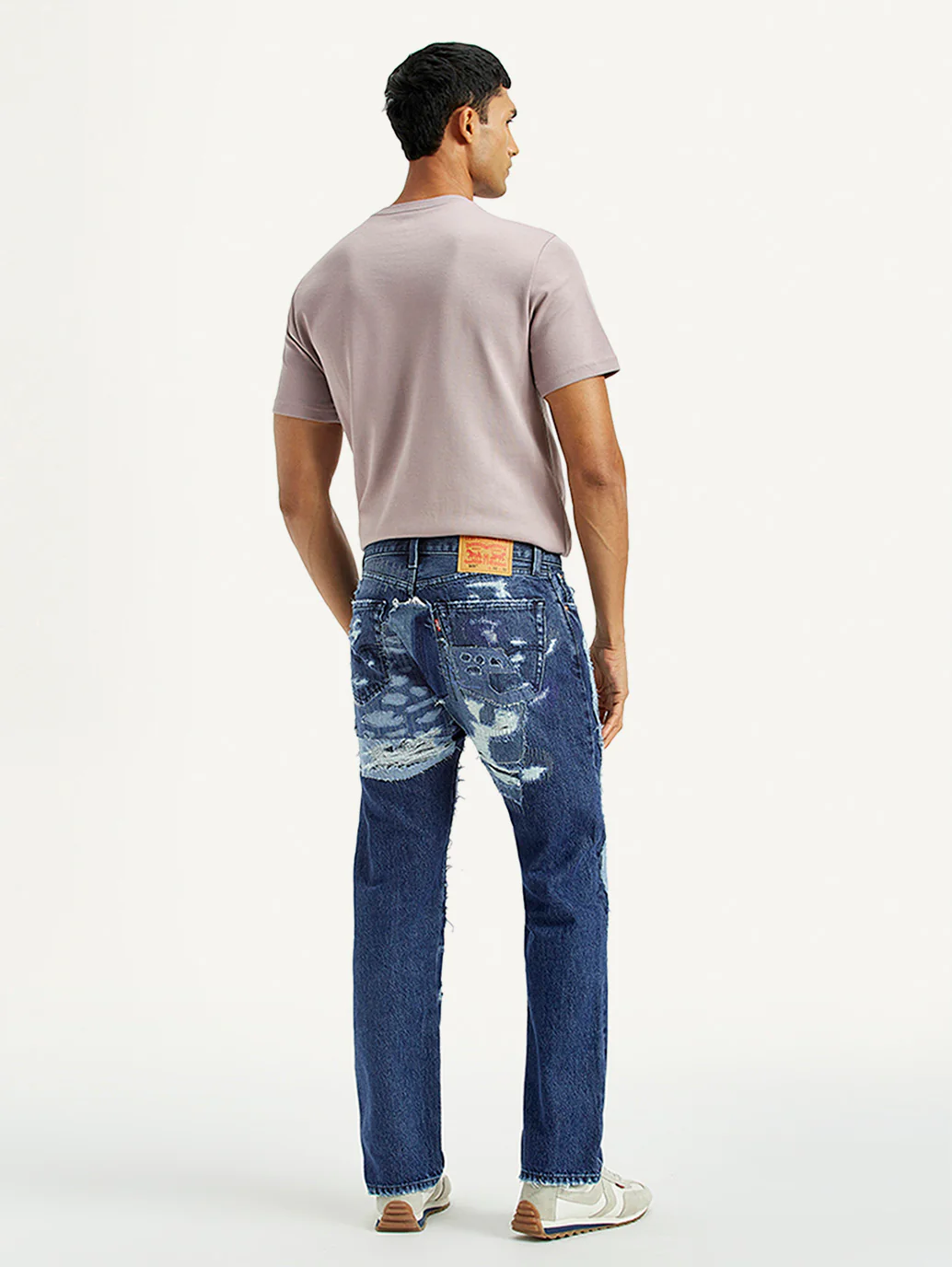 Men's 505 Mid Indigo Straight Fit Mid Rise Jeans - Image 3