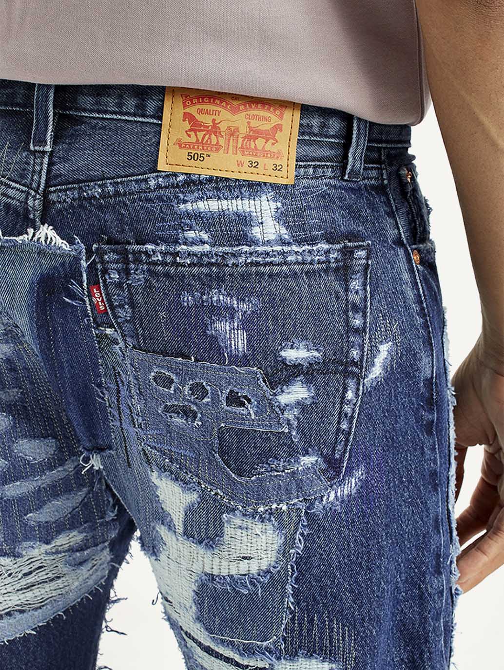 Men's 505 Mid Indigo Straight Fit Mid Rise Jeans - Image 5