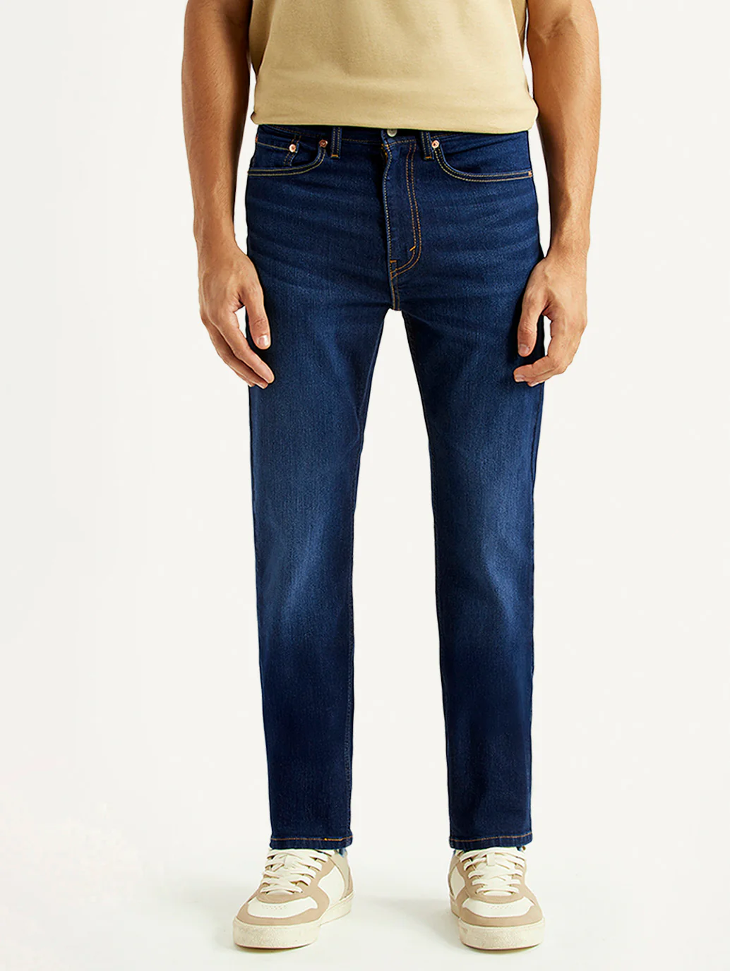 Men's 505 Navy Straight Fit Mid Rise Jeans - Image 3