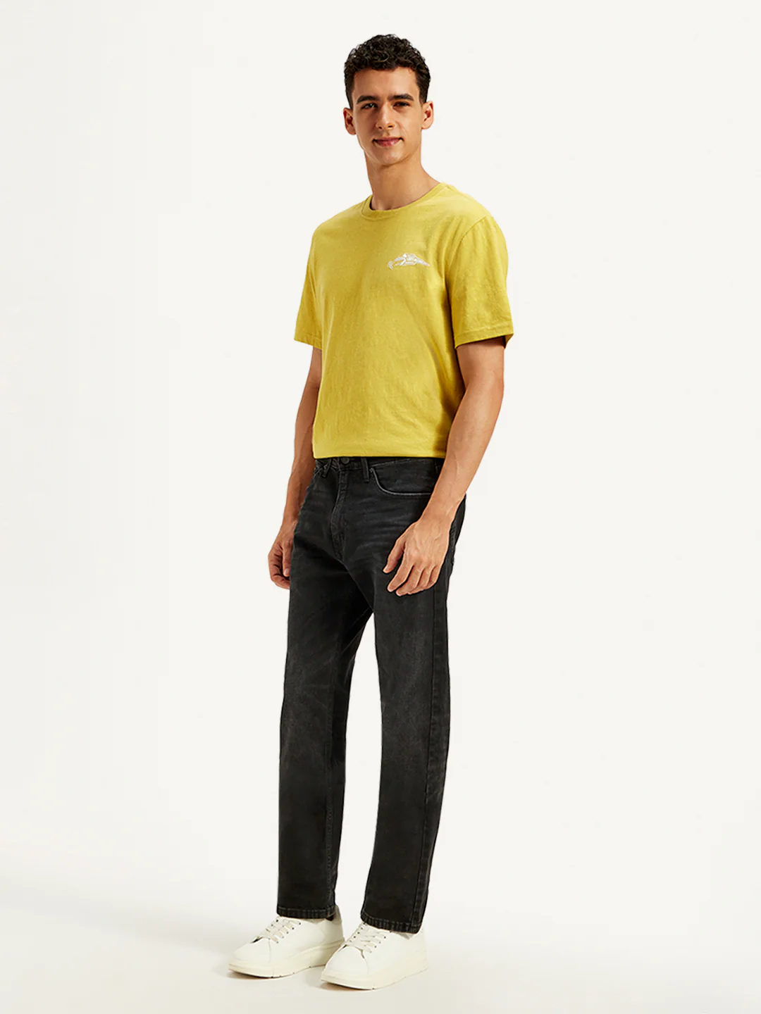 Men's 505 Black Straight Fit Mid Rise Jeans - Image 6