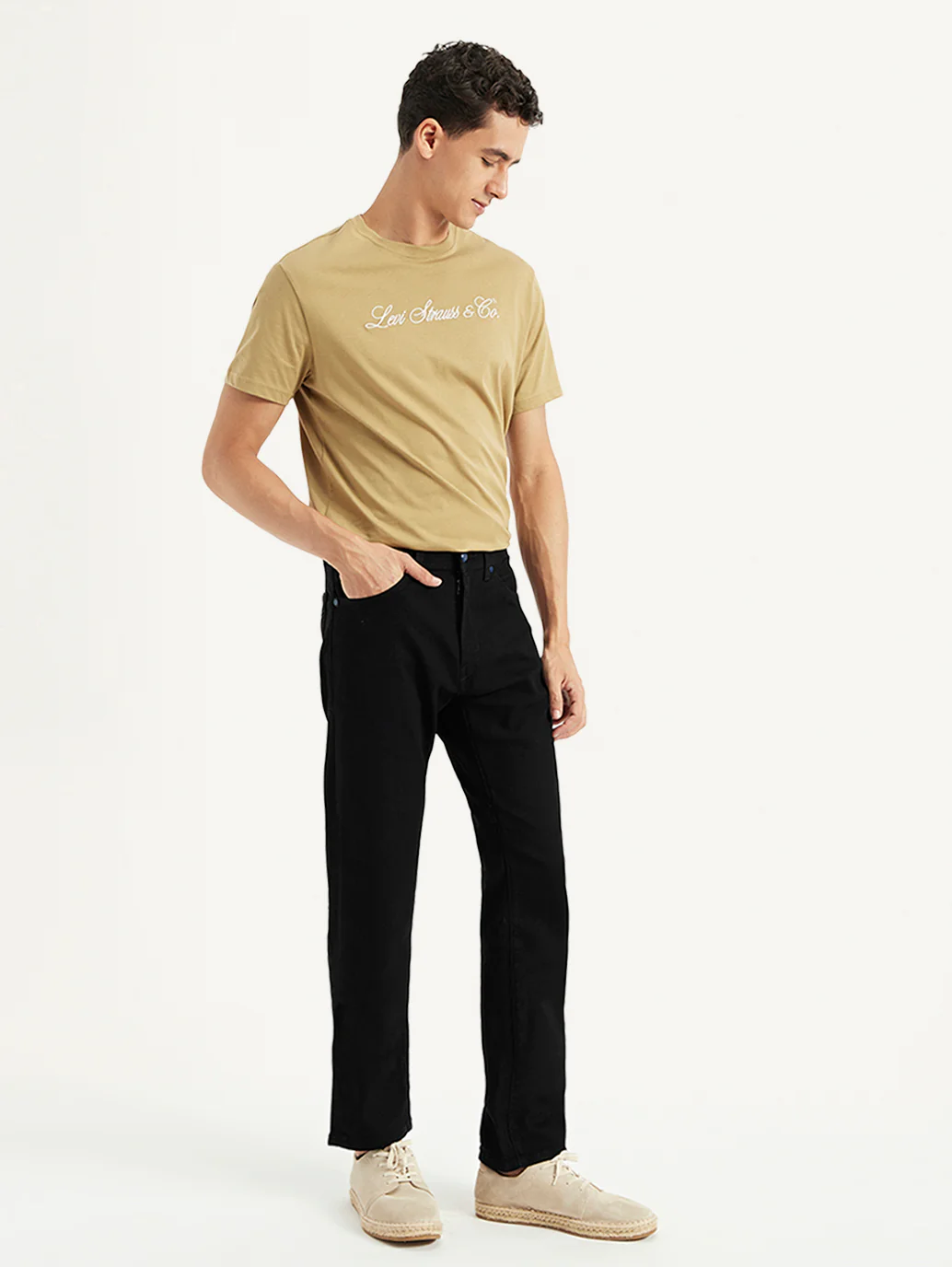 Men's 505 Black Straight Fit Mid Rise Jeans - Image 6