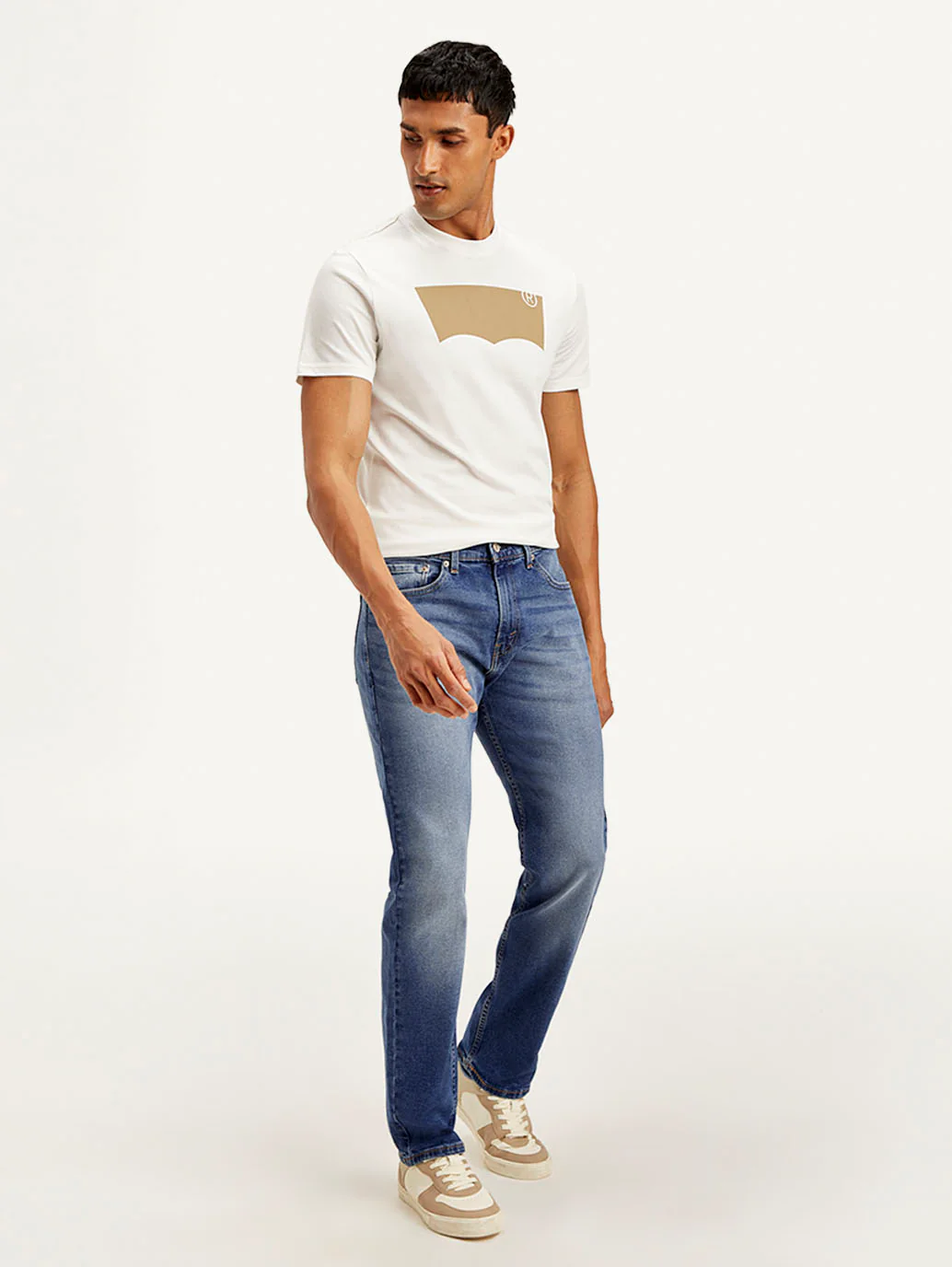 Men's 505 Blue Straight Fit Mid Rise Jeans - Image 7