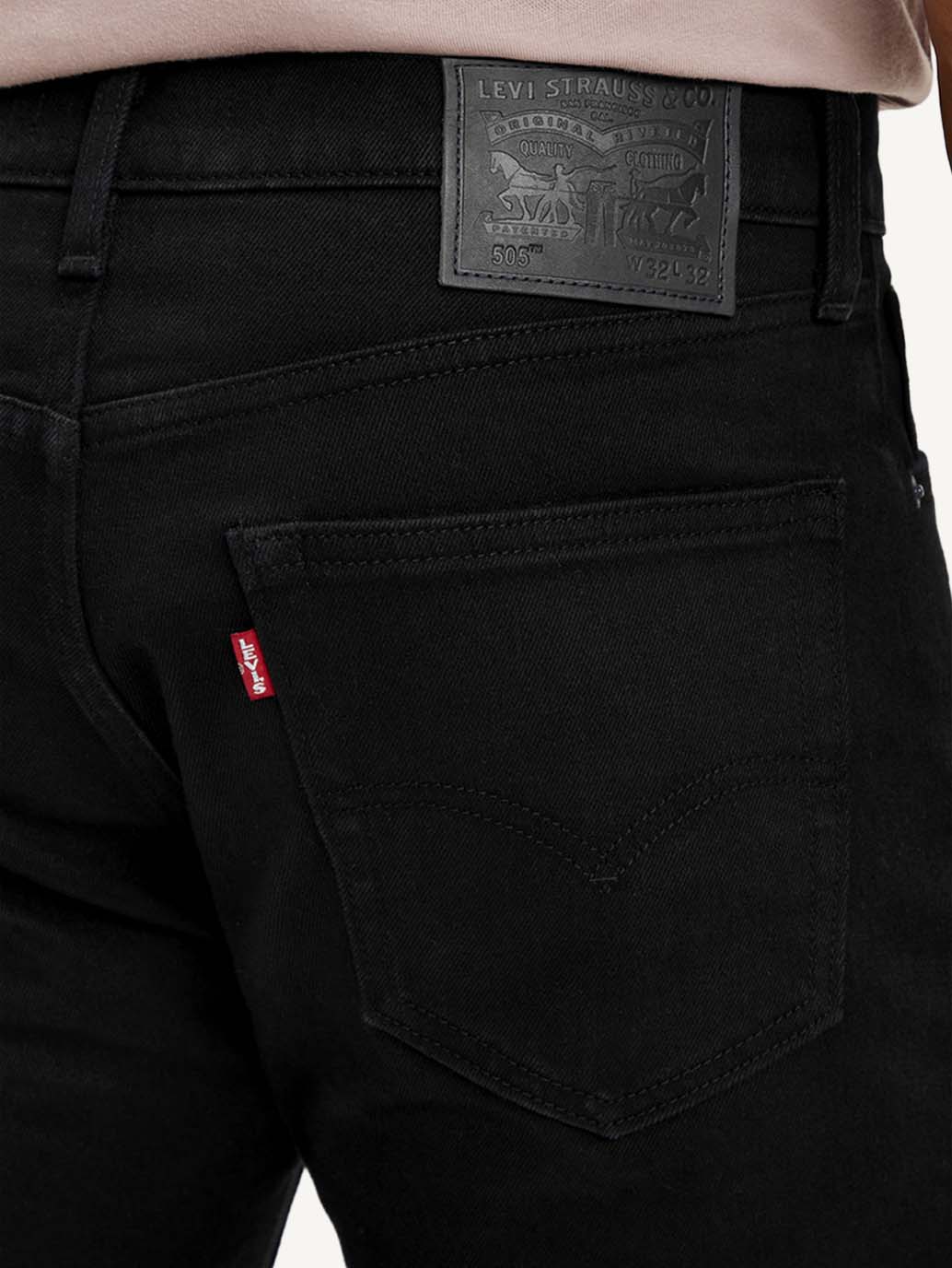 Men's 505 Black Straight Fit Mid Rise Jeans - Image 6