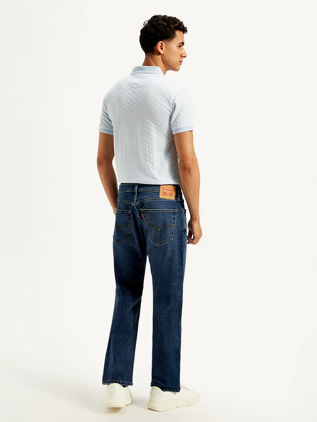 Men's 505 Blue Straight Fit Mid Rise Jeans - Image 5