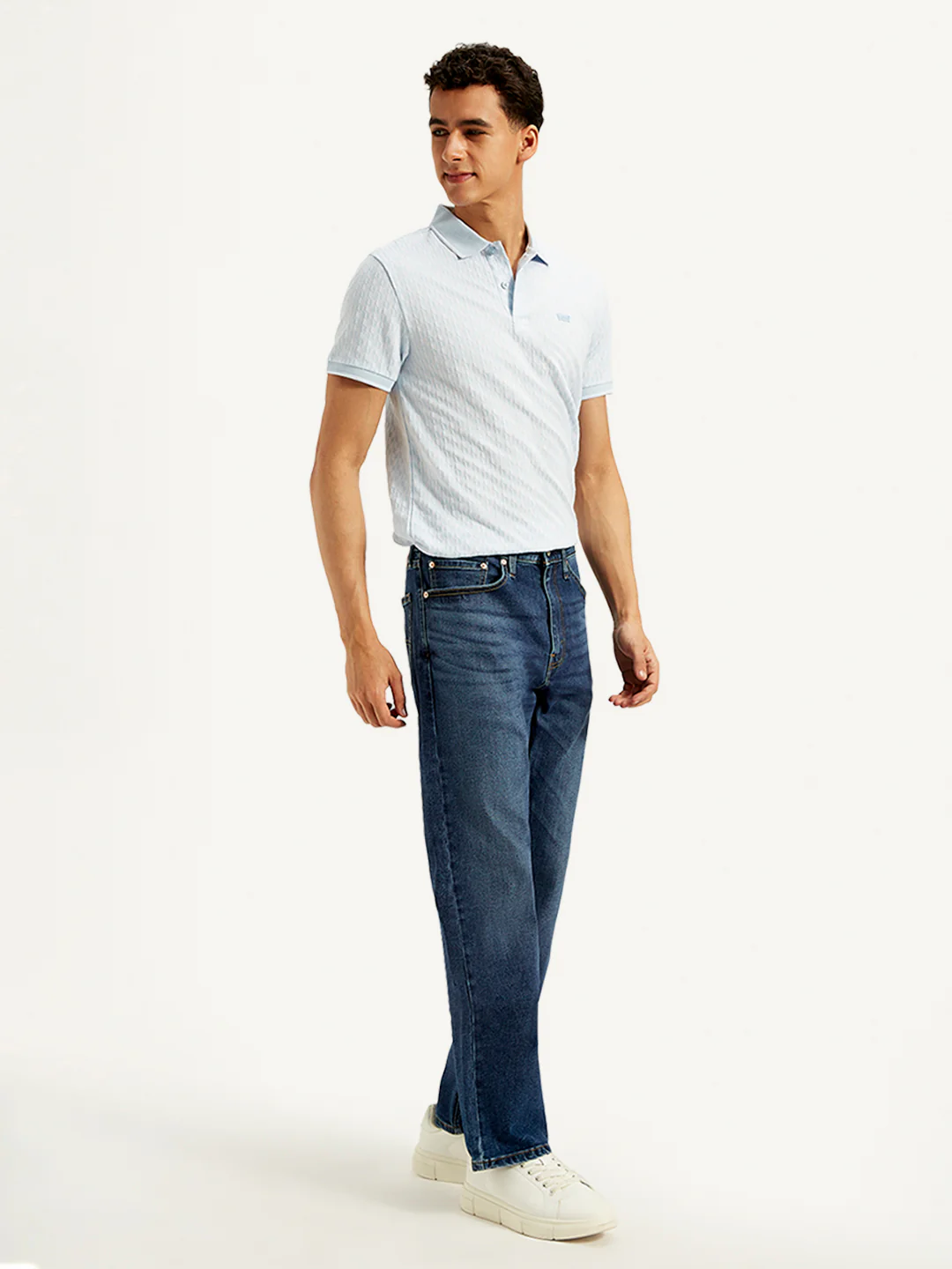 Men's 505 Blue Straight Fit Mid Rise Jeans - Image 6