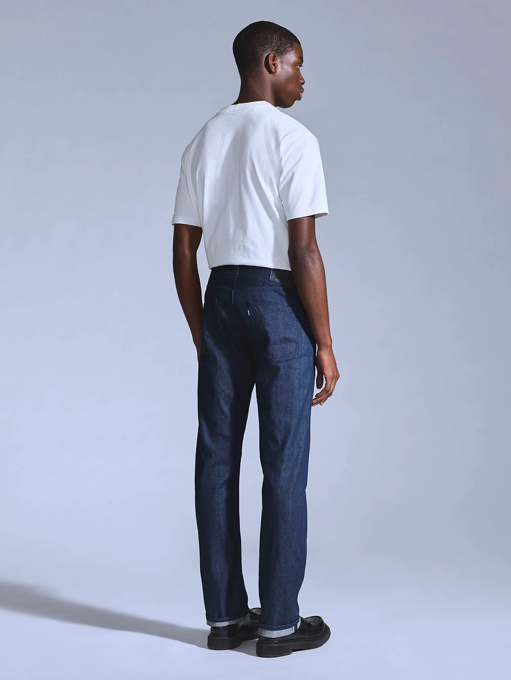 Men's 505 Dark Blue Straight Fit Mid Rise Jeans - Image 5