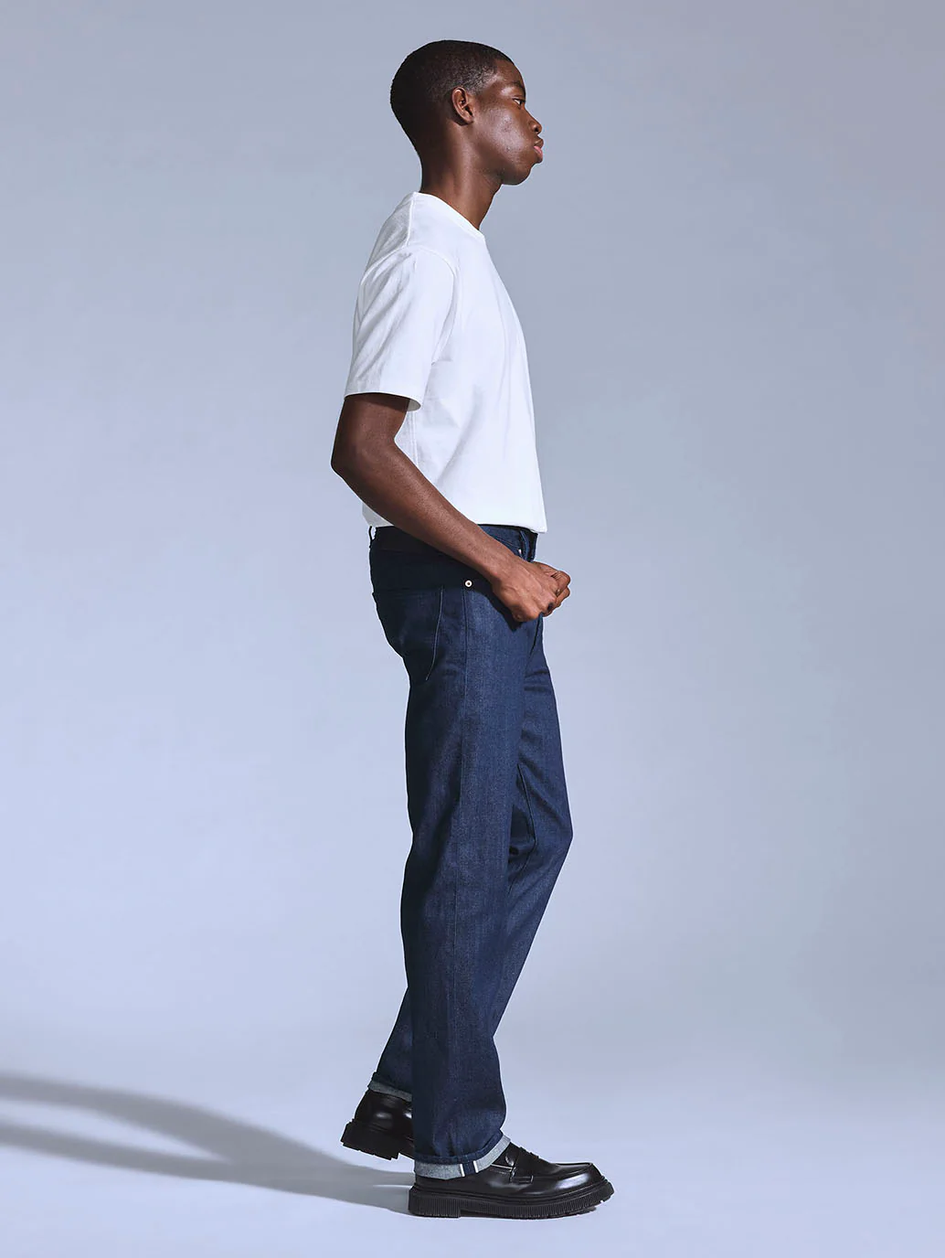 Men's 505 Dark Blue Straight Fit Mid Rise Jeans - Image 7
