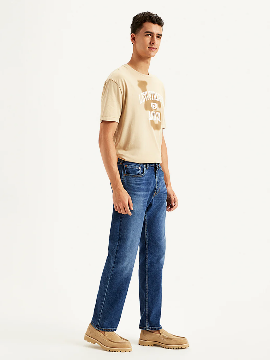 Men's 505 Blue Straight Fit Mid Rise Jeans - Image 8