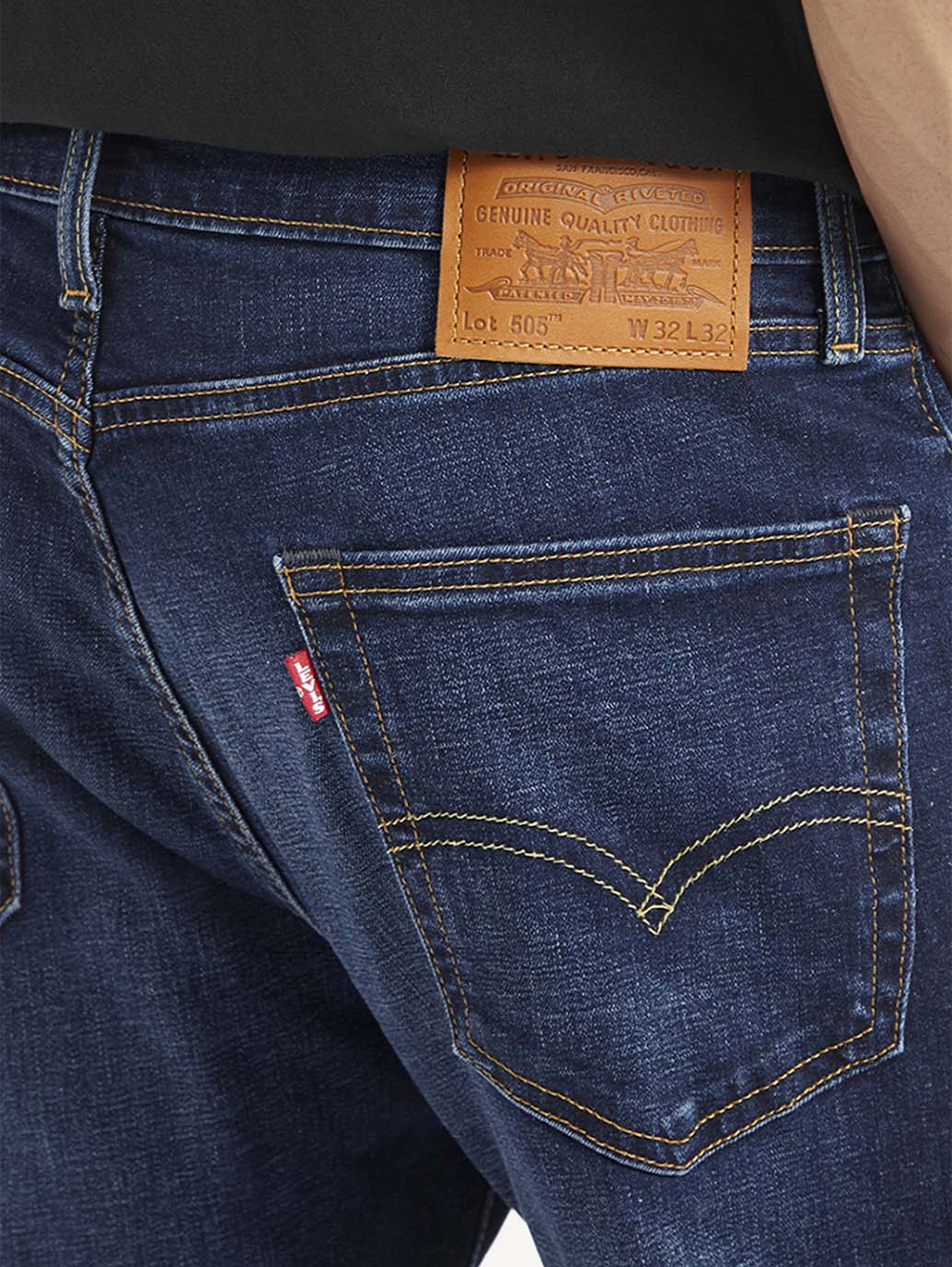 Men's 505 Blue Straight Fit Mid Rise Jeans - Image 5