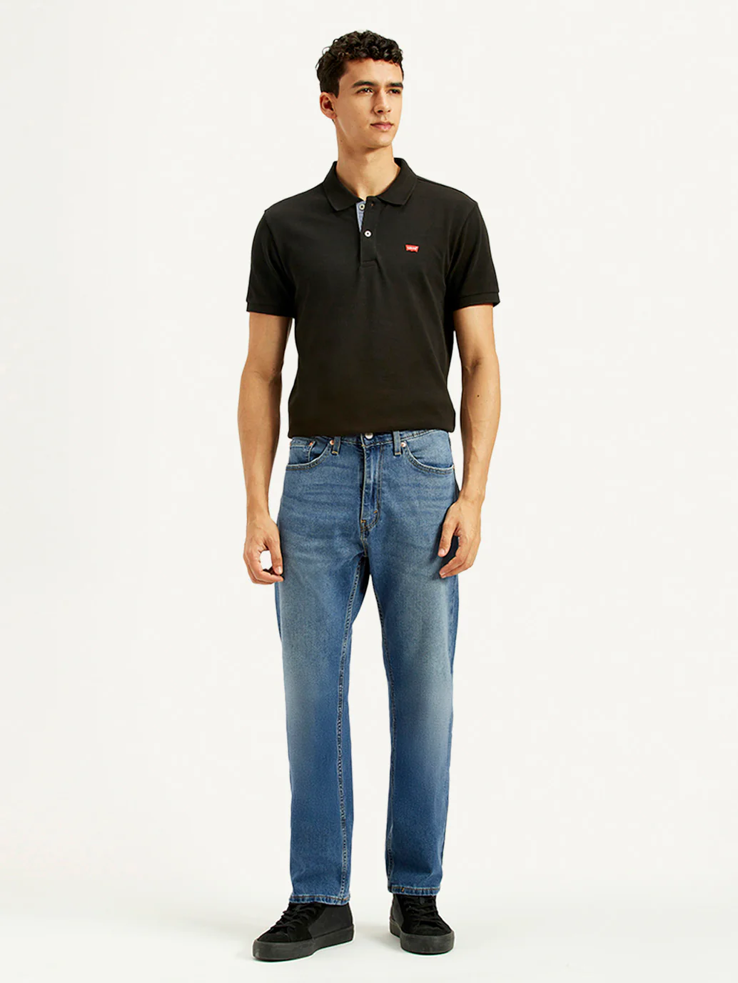 Men's 505 Blue Straight Fit Mid Rise Jeans - Image 6