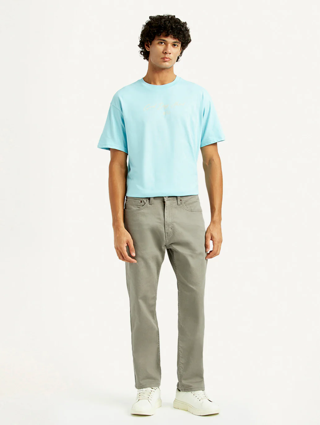 Men's 505 Grey Overdyed Straight Fit Mid Rise Jeans - Image 2