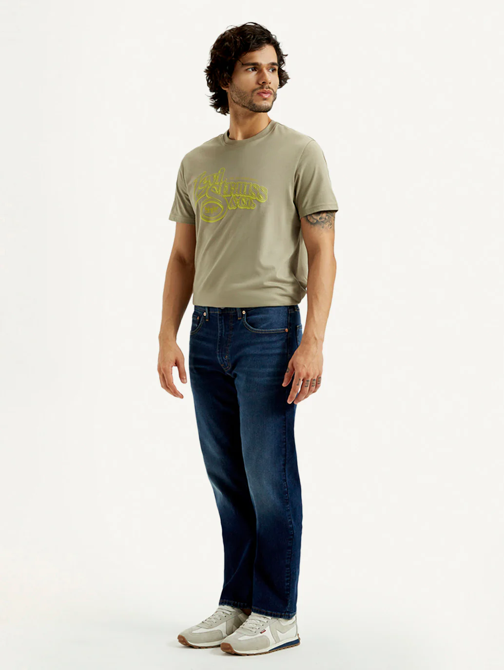 Men's 505 Dark Indigo Straight Fit Mid Rise Jeans - Image 7