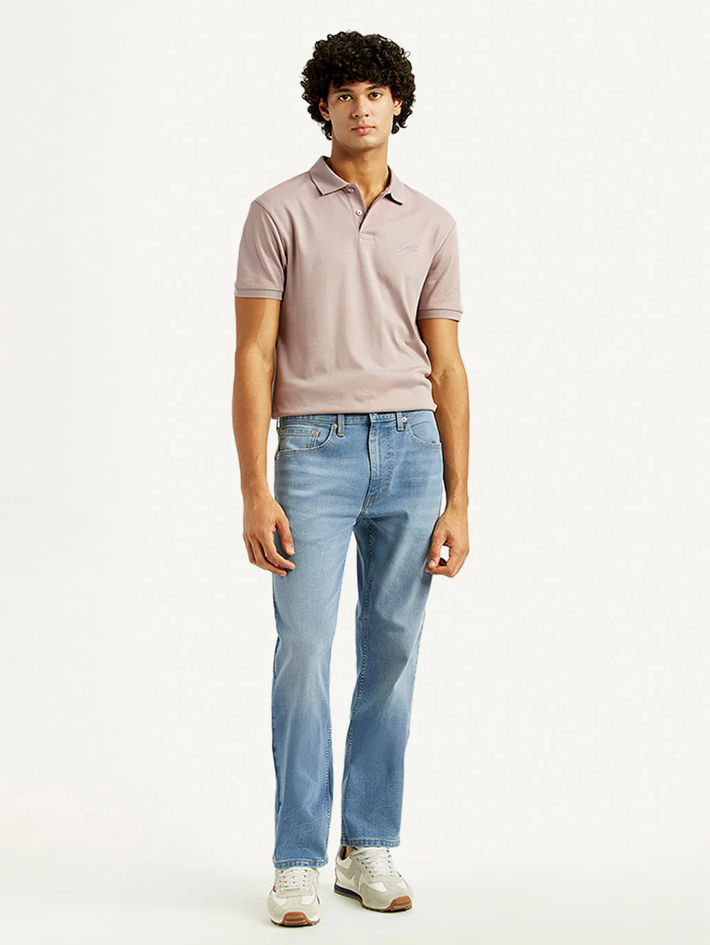 Men's 505 Med Indigo Straight Fit Mid Rise Jeans - Image 2