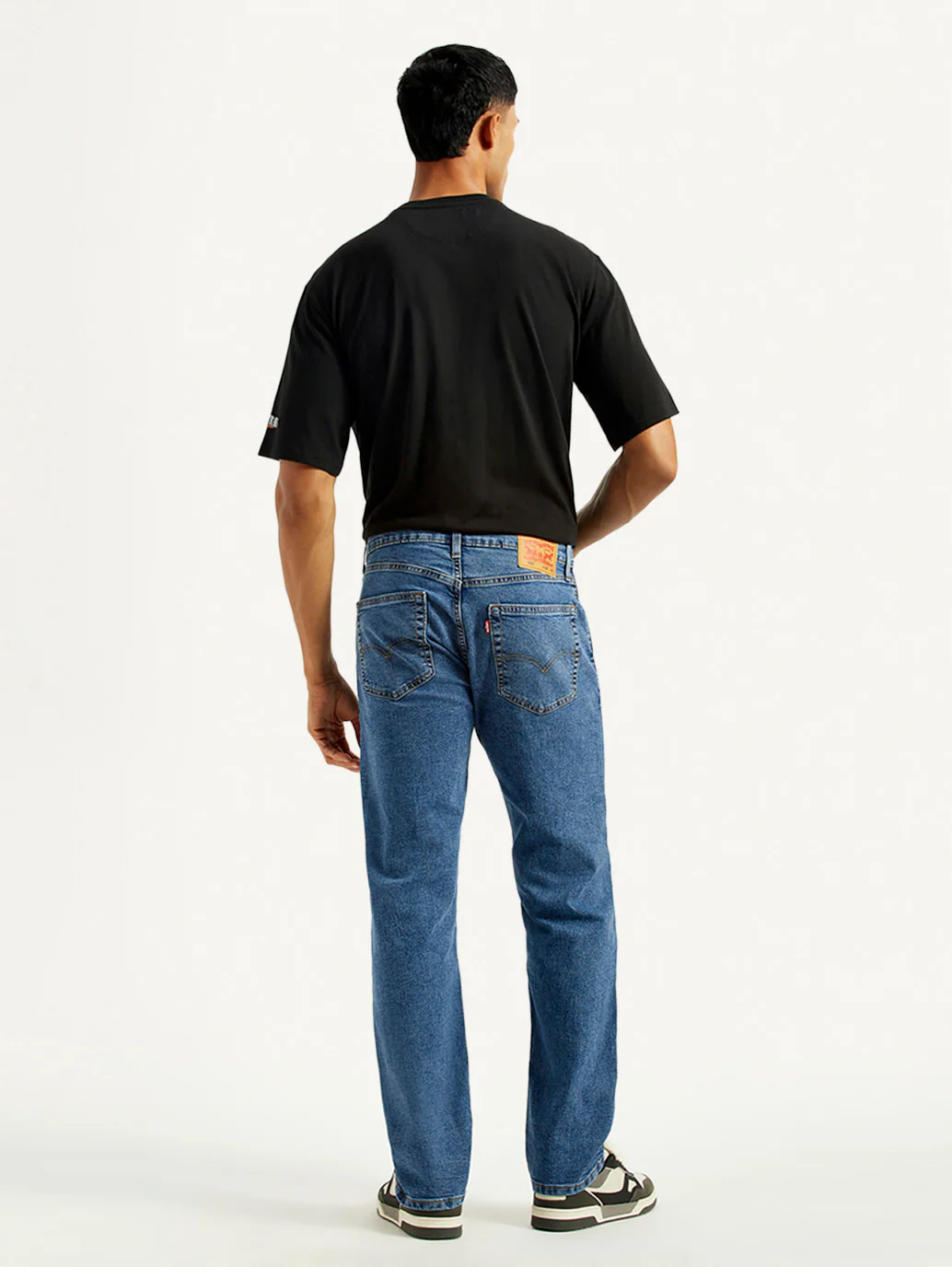 Men's 505 Med Indigo Straight Fit Mid Rise Jeans - Image 5
