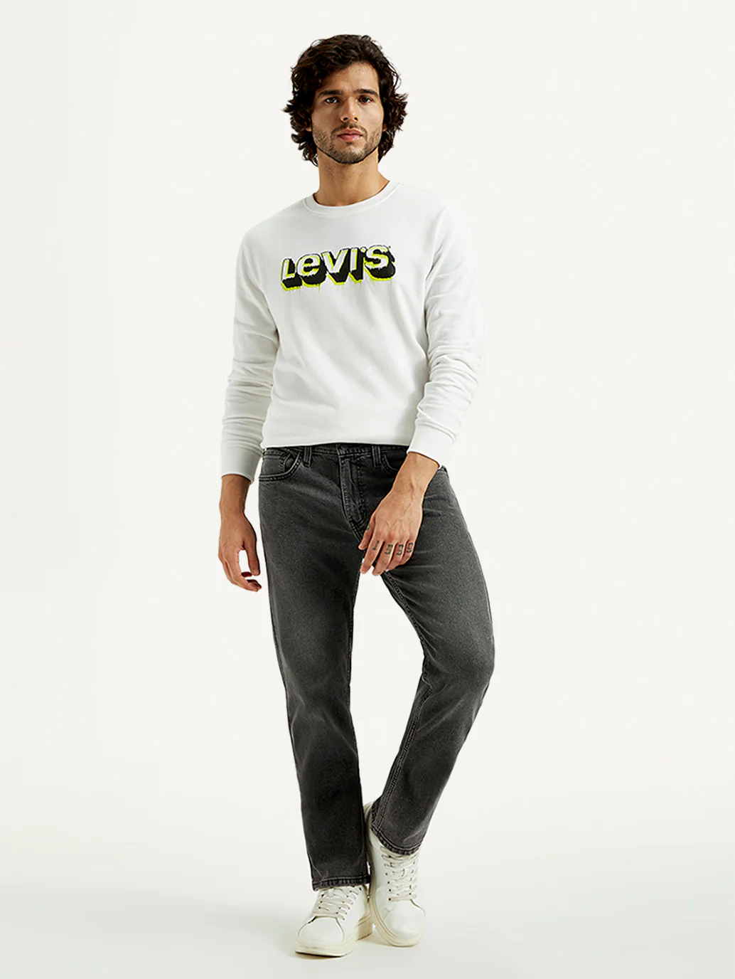 Men's 505 Grey Straight Fit Mid Rise Jeans - Image 7