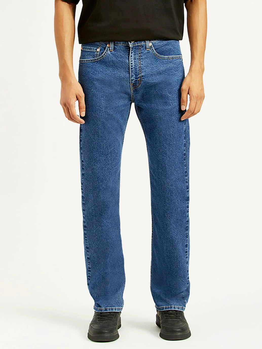 Men's 505 Med Indigo Straight Fit Mid Rise Jeans - Image 3