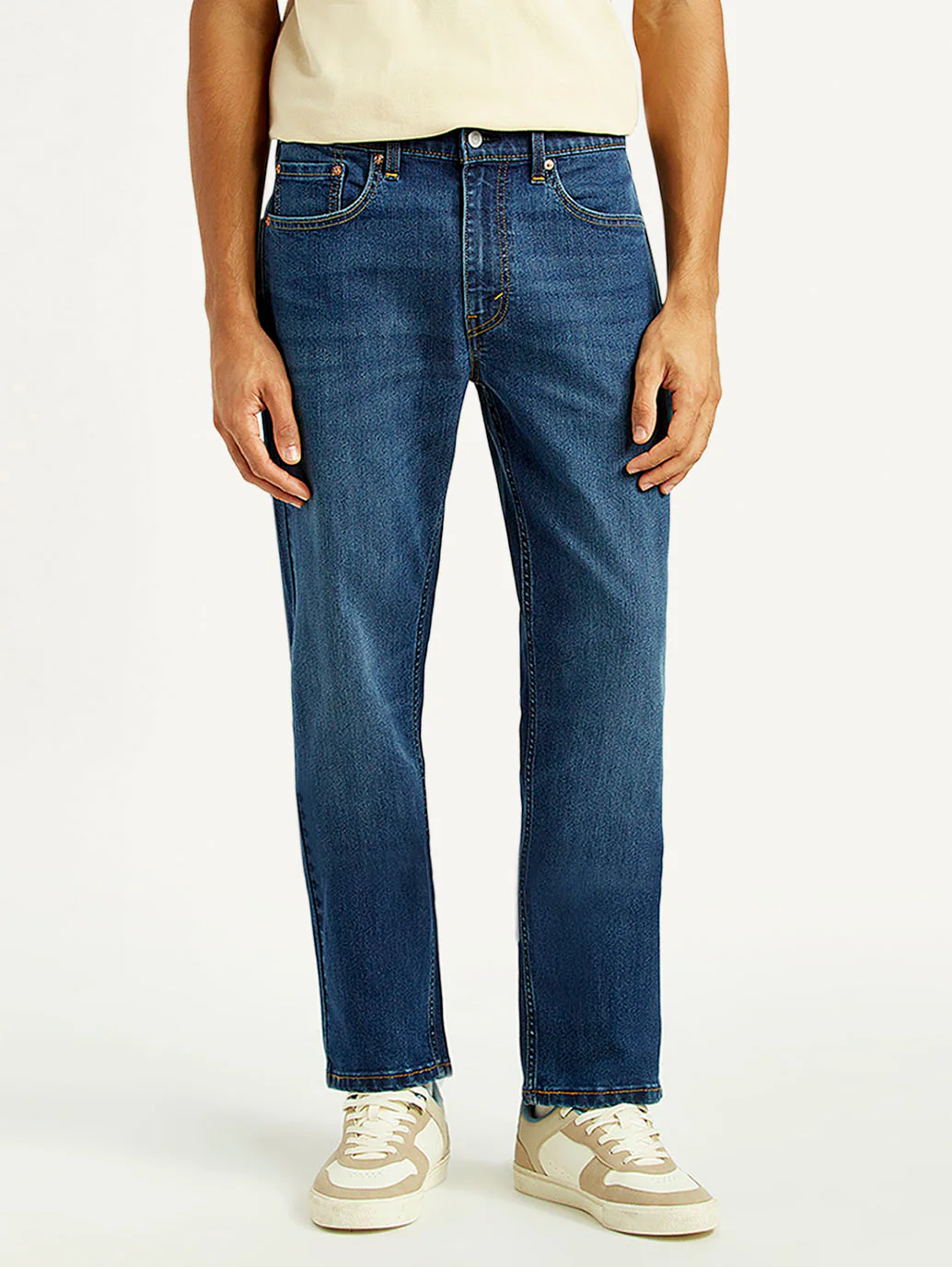 Men's 505 Med Indigo Straight Fit Mid Rise Jeans - Image 3