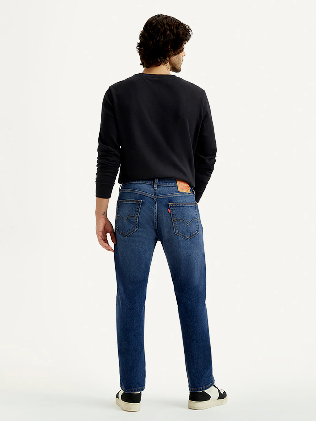 Men's 505 Med Indigo Straight Fit Mid Rise Jeans - Image 3