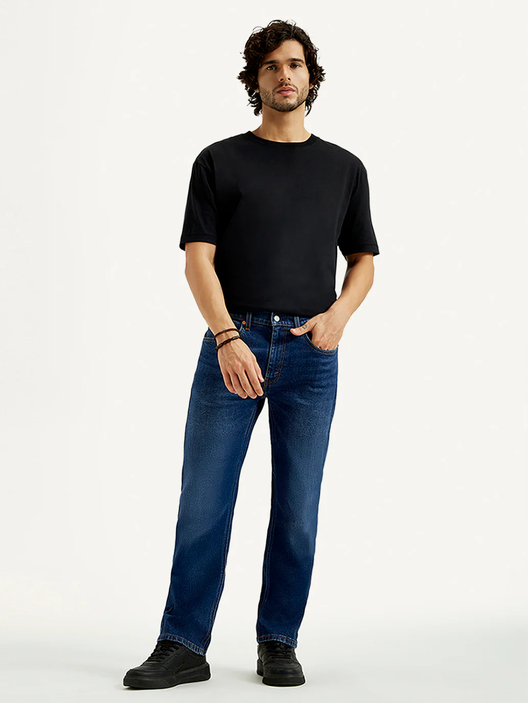 Men's 505 Dark Indigo Straight Fit Mid Rise Jeans