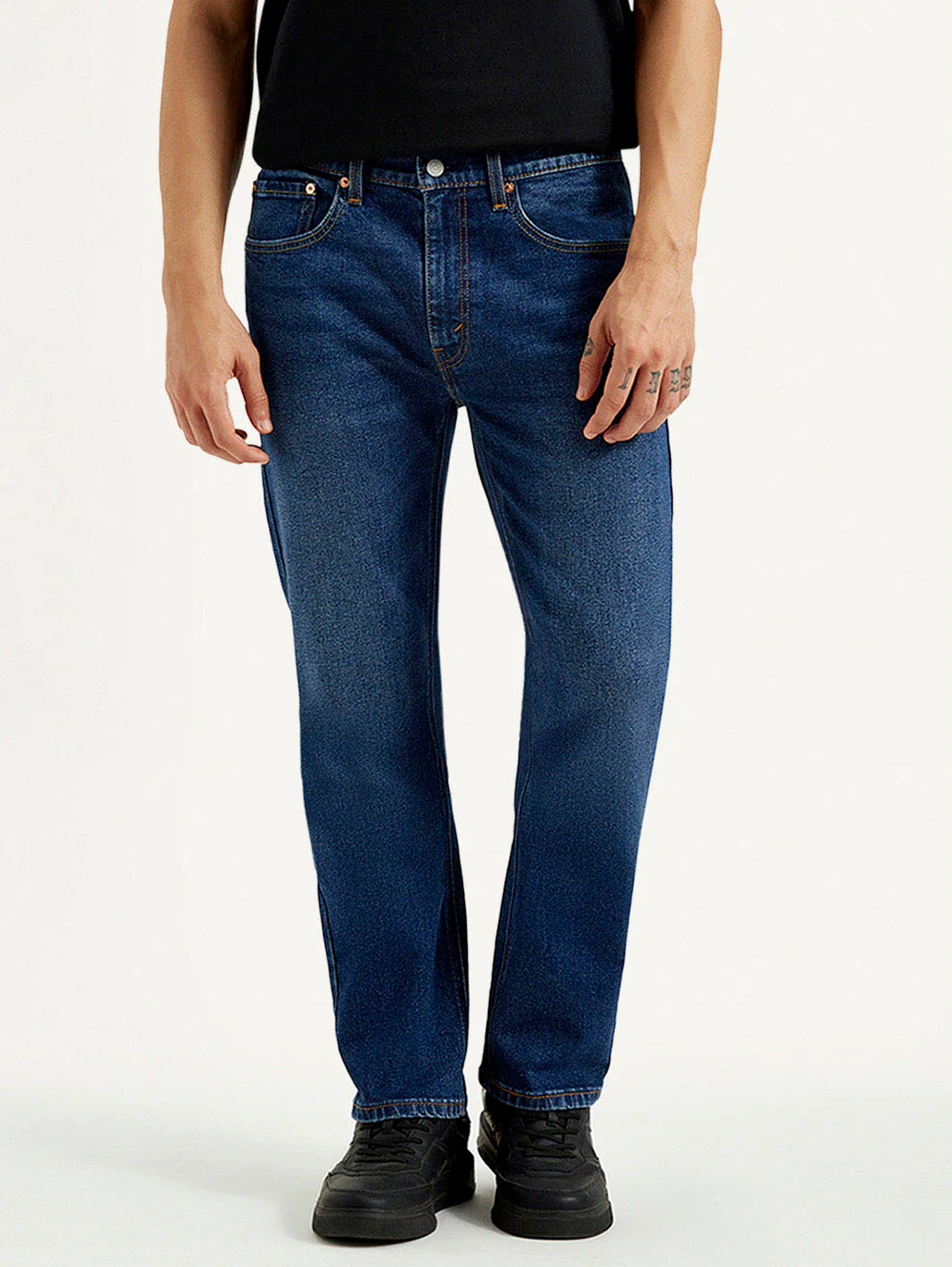 Men's 505 Dark Indigo Straight Fit Mid Rise Jeans - Image 2