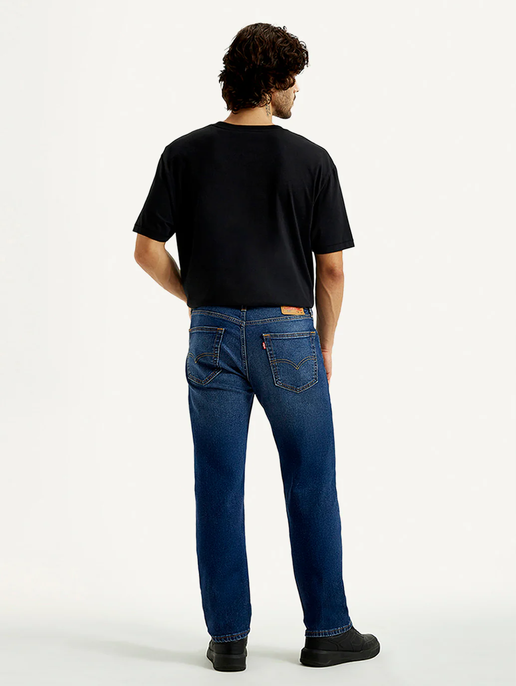Men's 505 Dark Indigo Straight Fit Mid Rise Jeans - Image 3