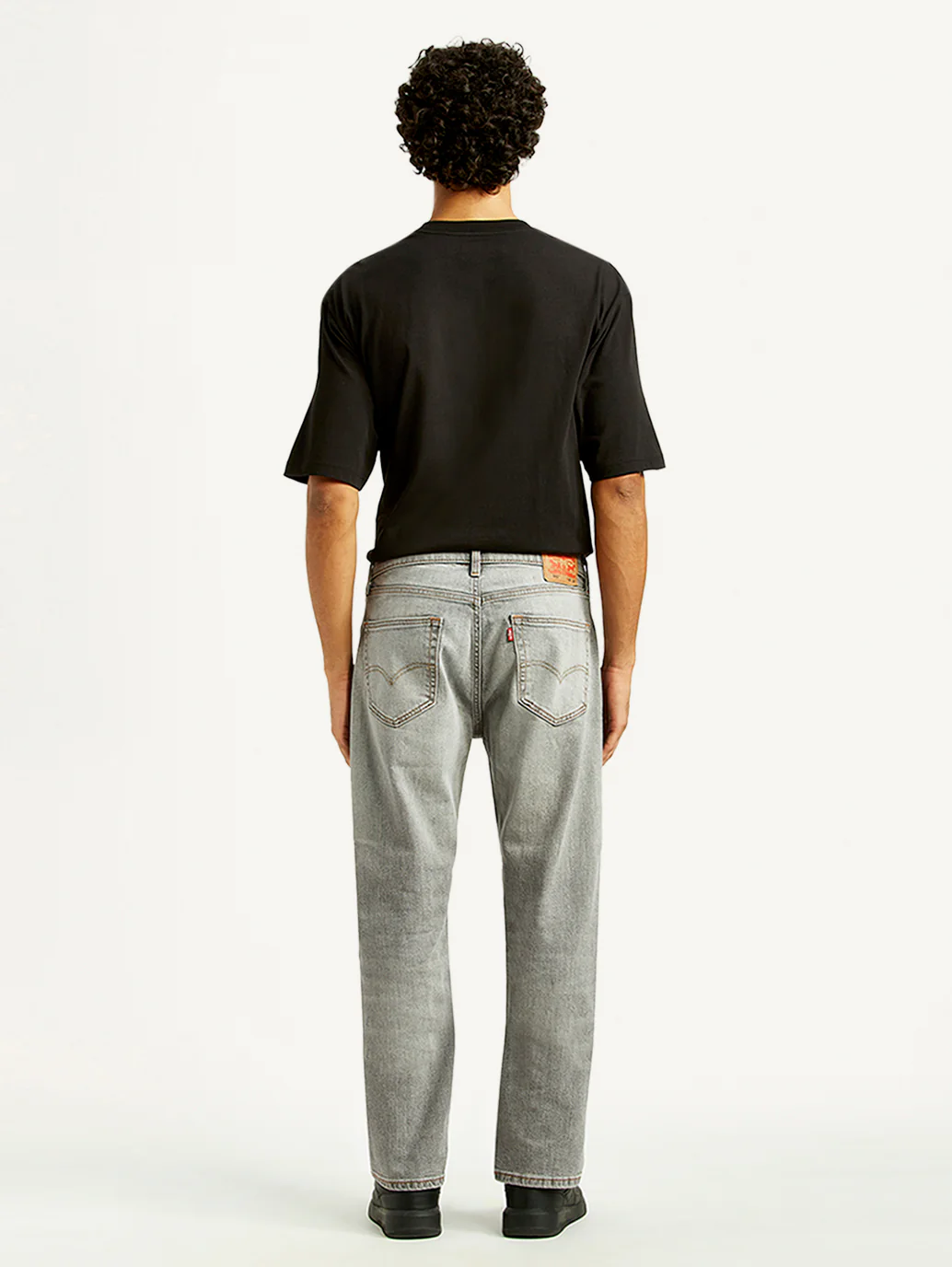 Men's 505 Light Grey Straight Fit Mid Rise Jeans - Image 3