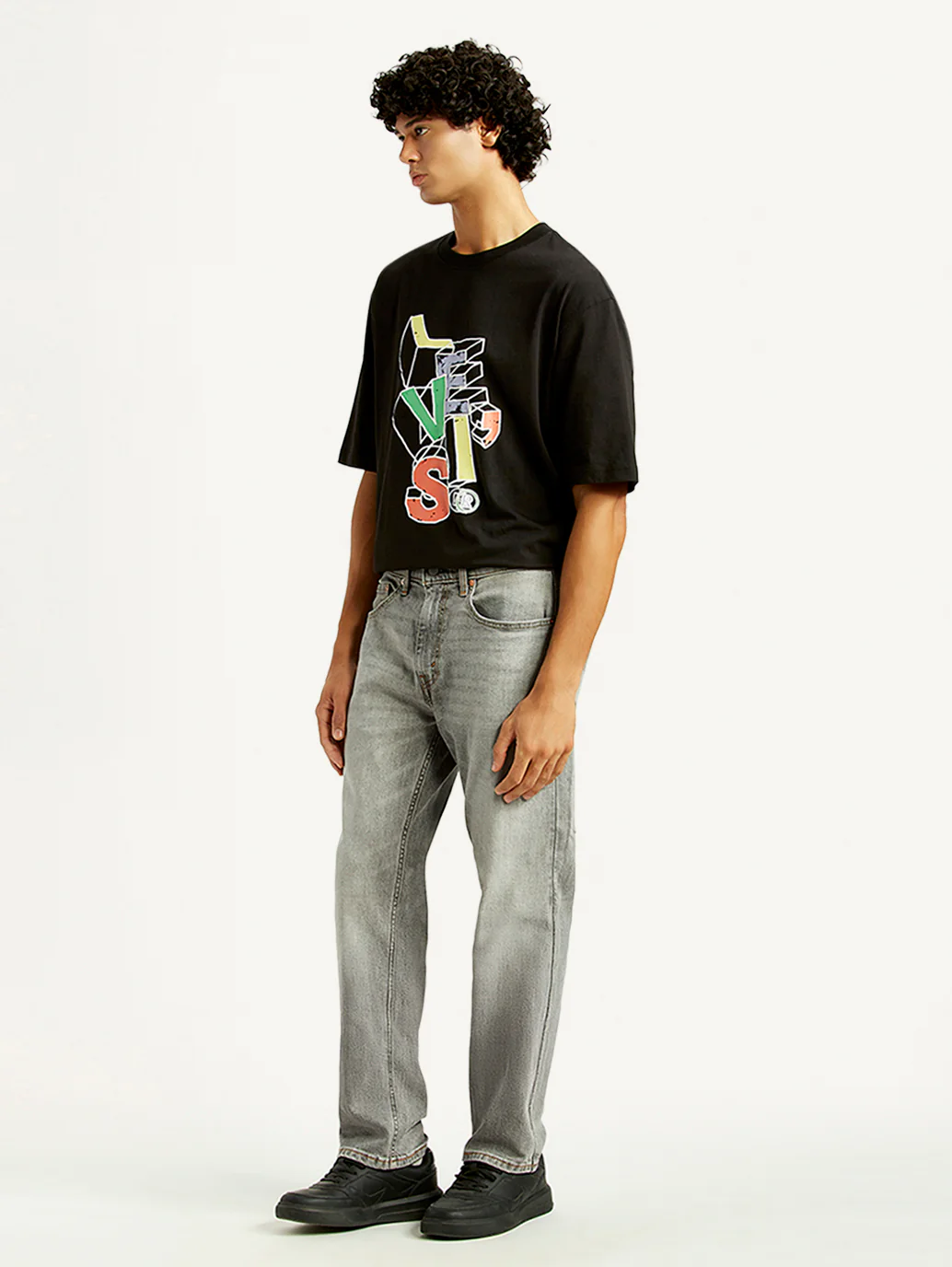 Men's 505 Light Grey Straight Fit Mid Rise Jeans - Image 5
